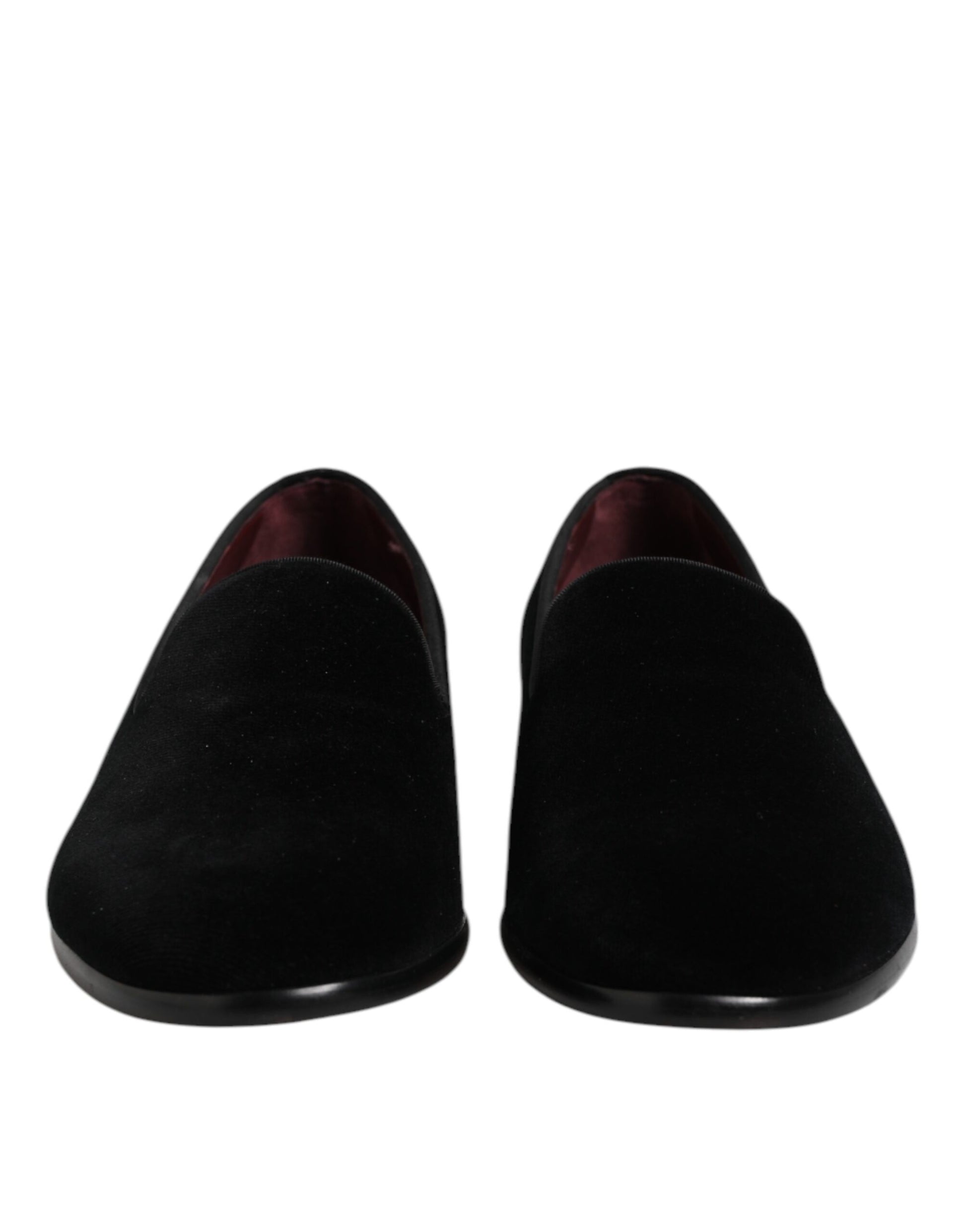 Dolce & Gabbana Black Velvet Slip On Loafers Formal Shoes Curated Luxury Accessories by Orvyn