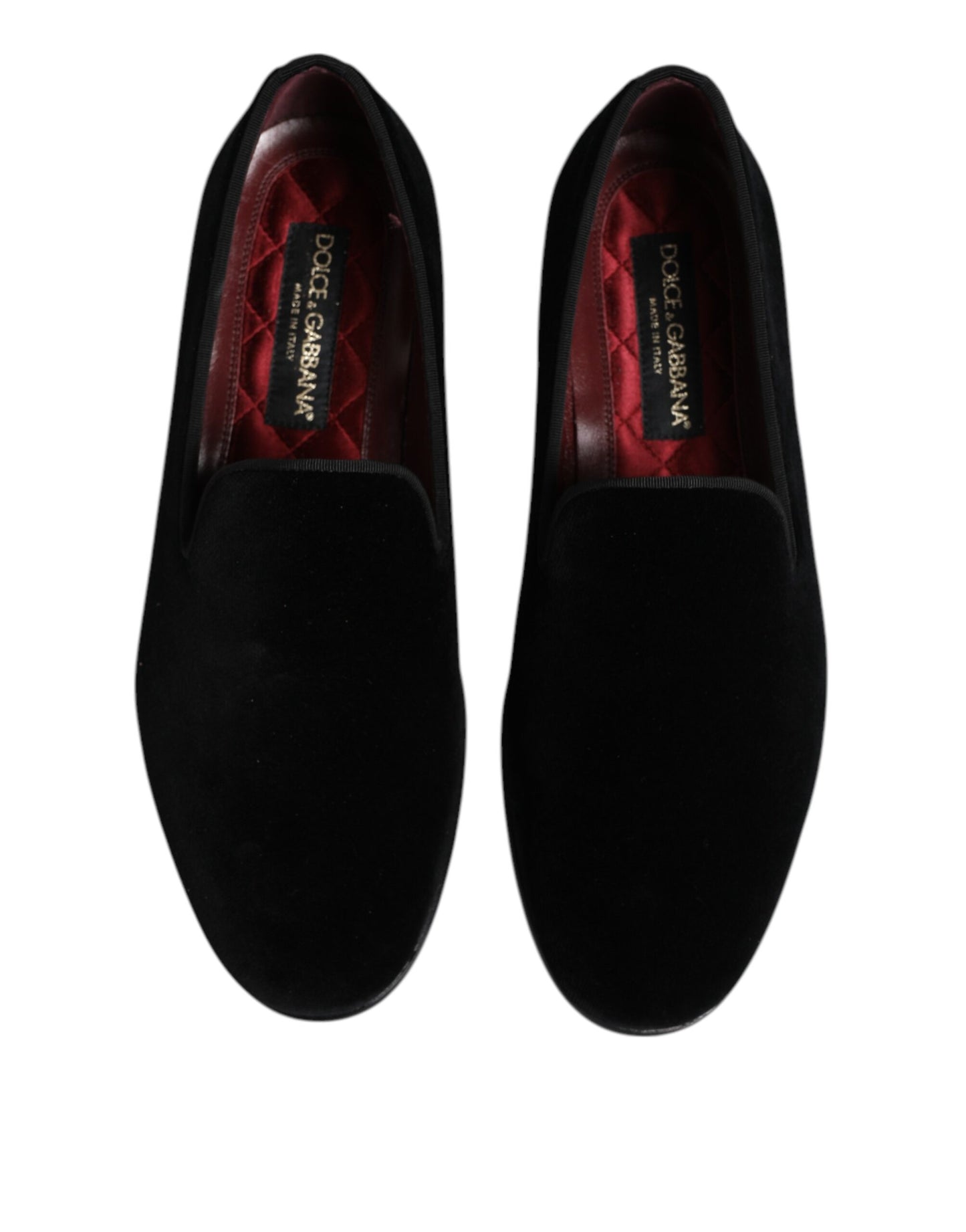 Dolce & Gabbana Black Velvet Slip On Loafers Formal Shoes Curated Luxury Accessories by Orvyn