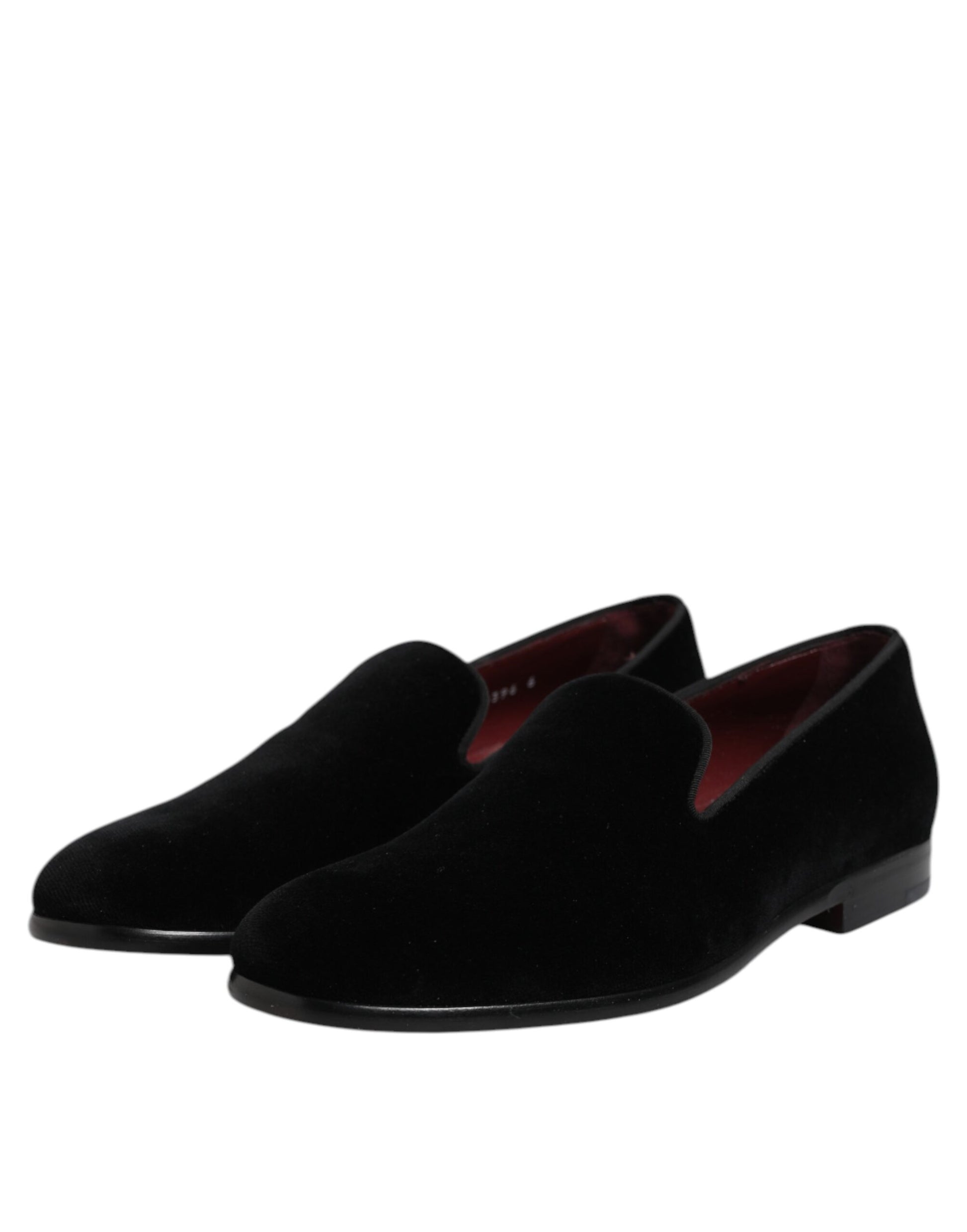 Dolce & Gabbana Black Velvet Slip On Loafers Formal Shoes Curated Luxury Accessories by Orvyn