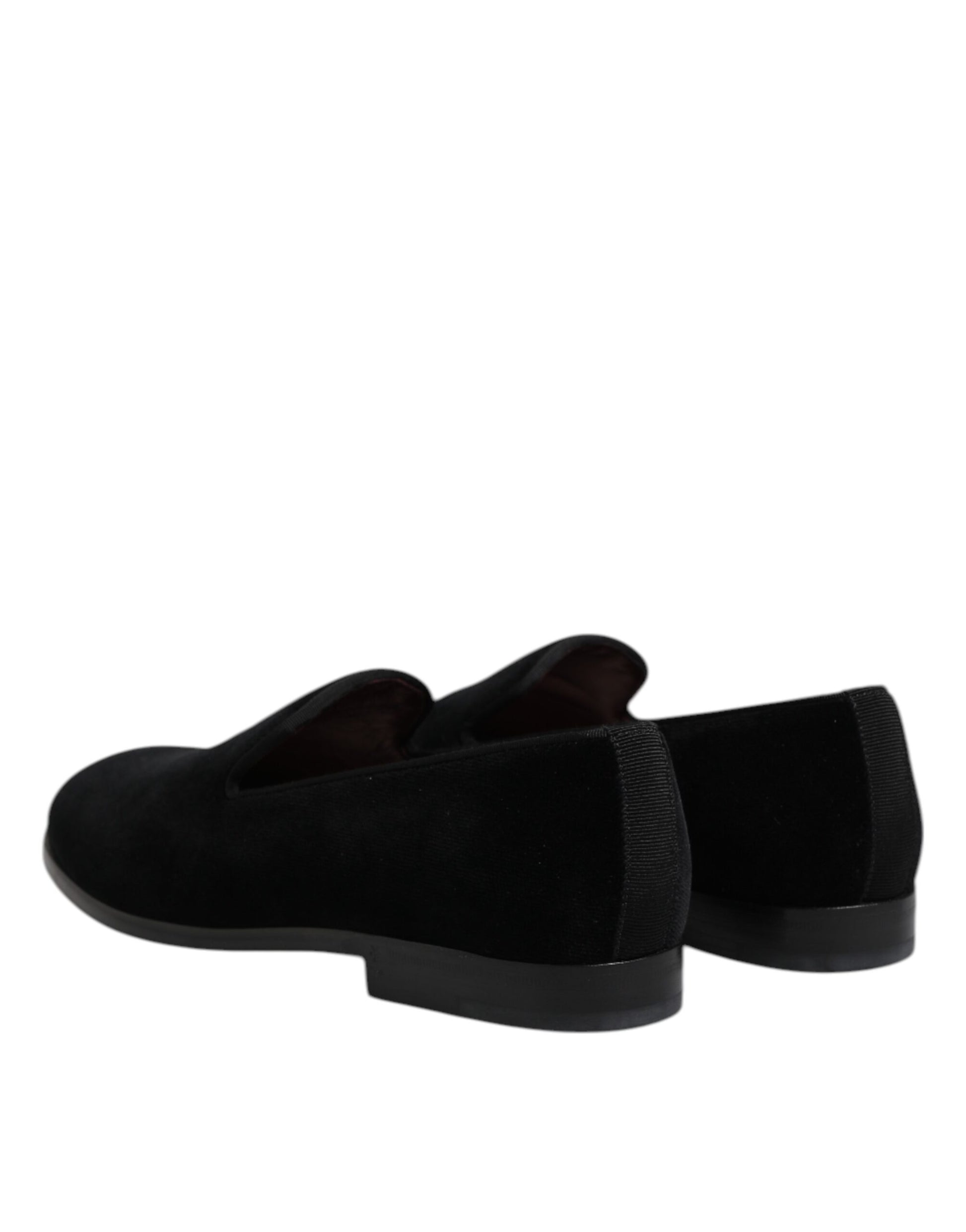 Dolce & Gabbana Black Velvet Slip On Loafers Formal Shoes Curated Luxury Accessories by Orvyn
