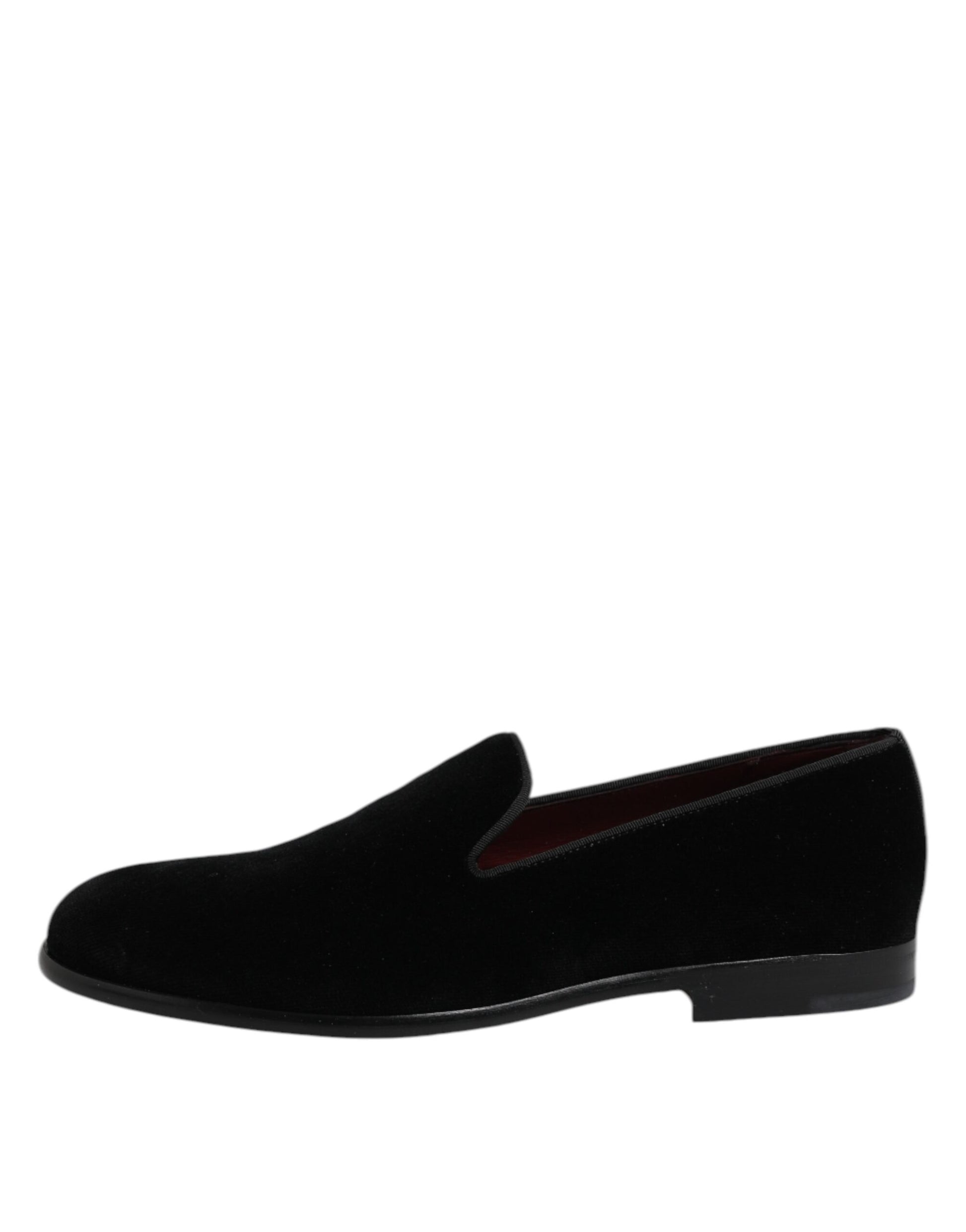 Dolce & Gabbana Black Velvet Slip On Loafers Formal Shoes Curated Luxury Accessories by Orvyn