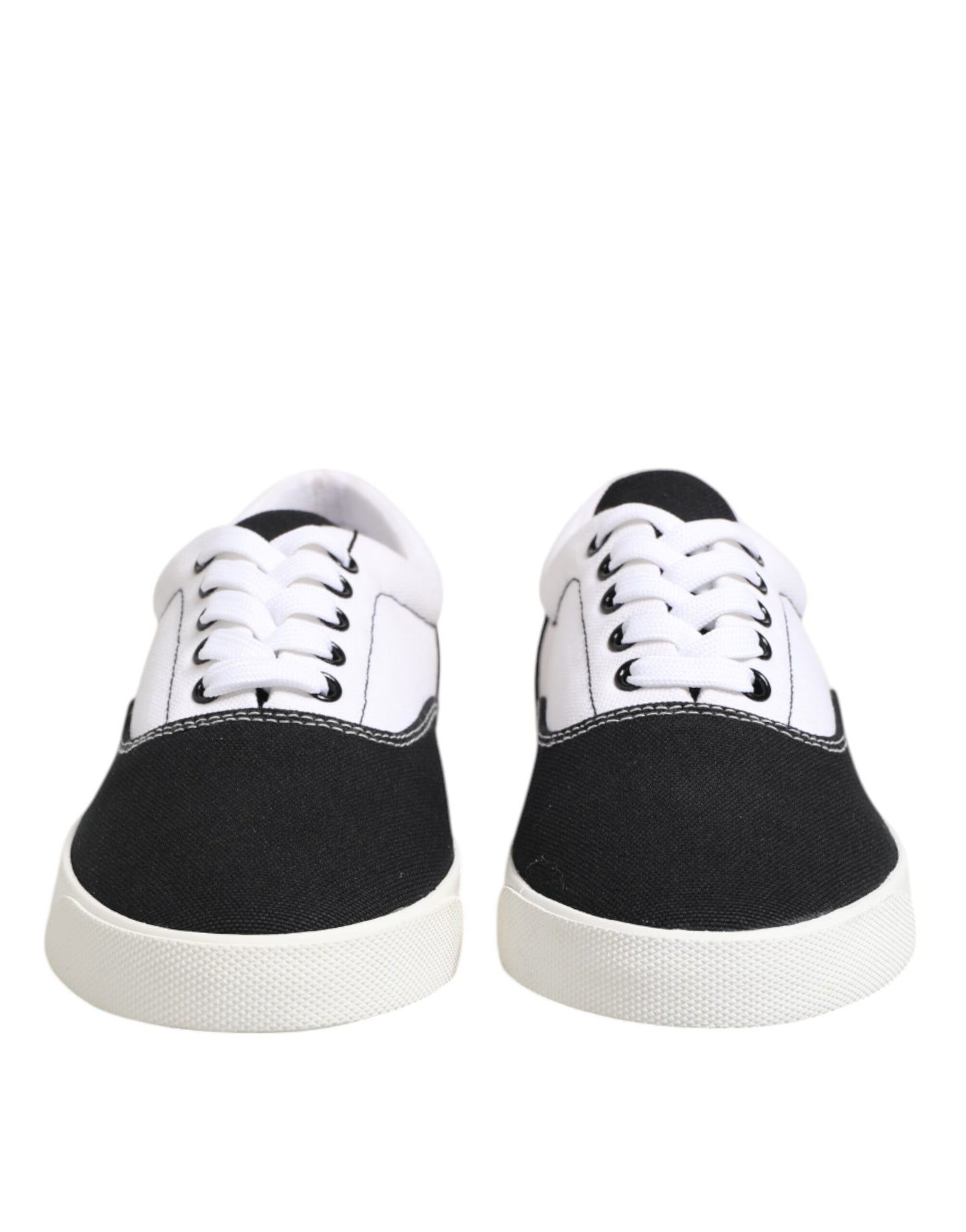 Dolce & Gabbana Black Cotton Canvas Lace Up Men Sneakers Shoes Curated Luxury Accessories by Orvyn
