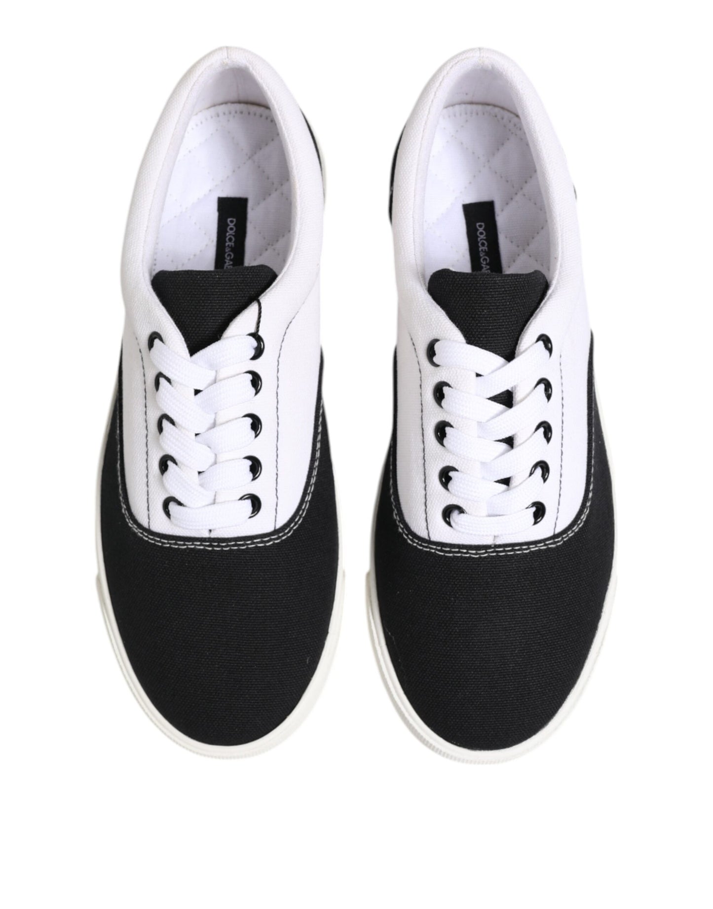 Dolce & Gabbana Black Cotton Canvas Lace Up Men Sneakers Shoes Curated Luxury Accessories by Orvyn