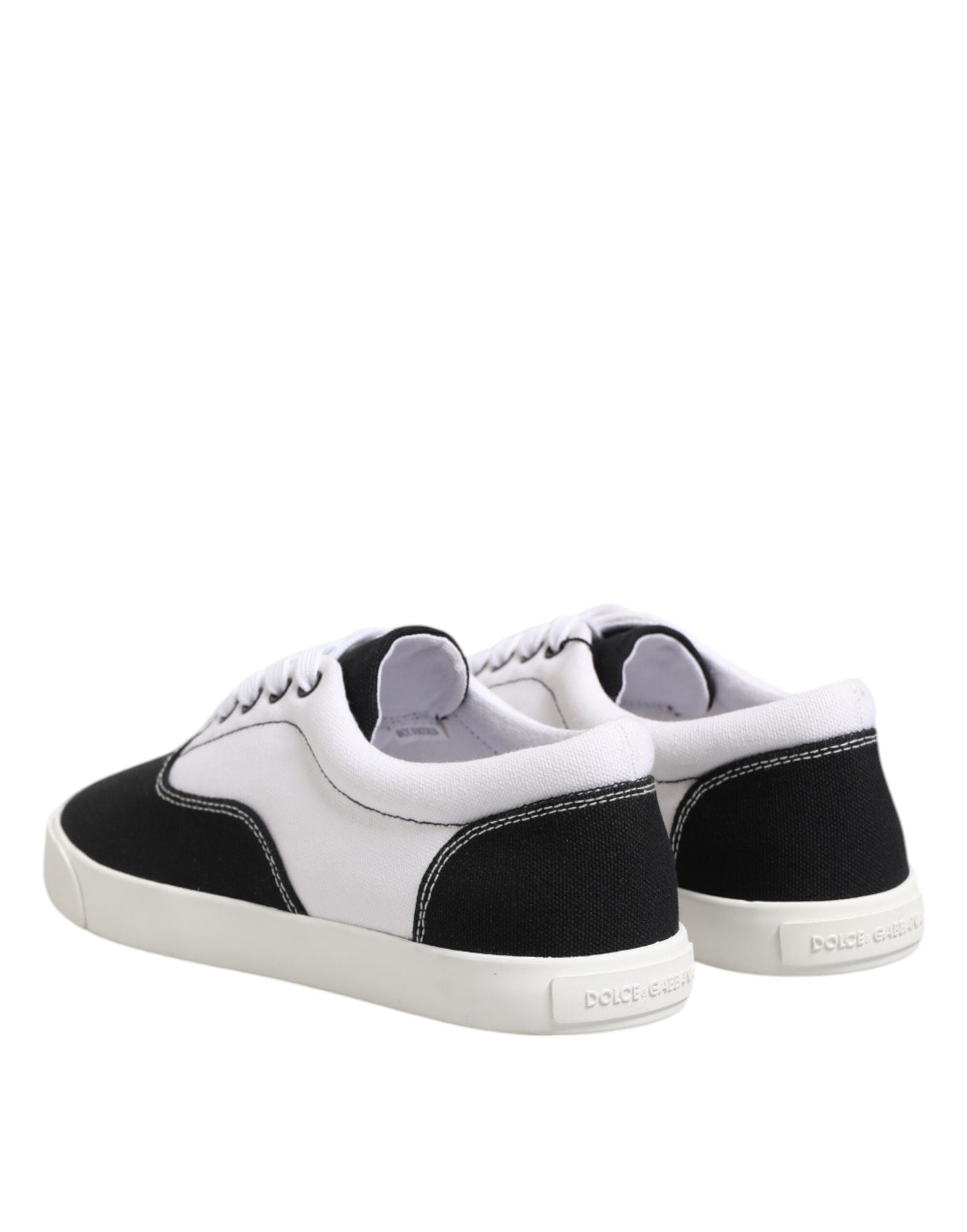 Dolce & Gabbana Black Cotton Canvas Lace Up Men Sneakers Shoes Curated Luxury Accessories by Orvyn