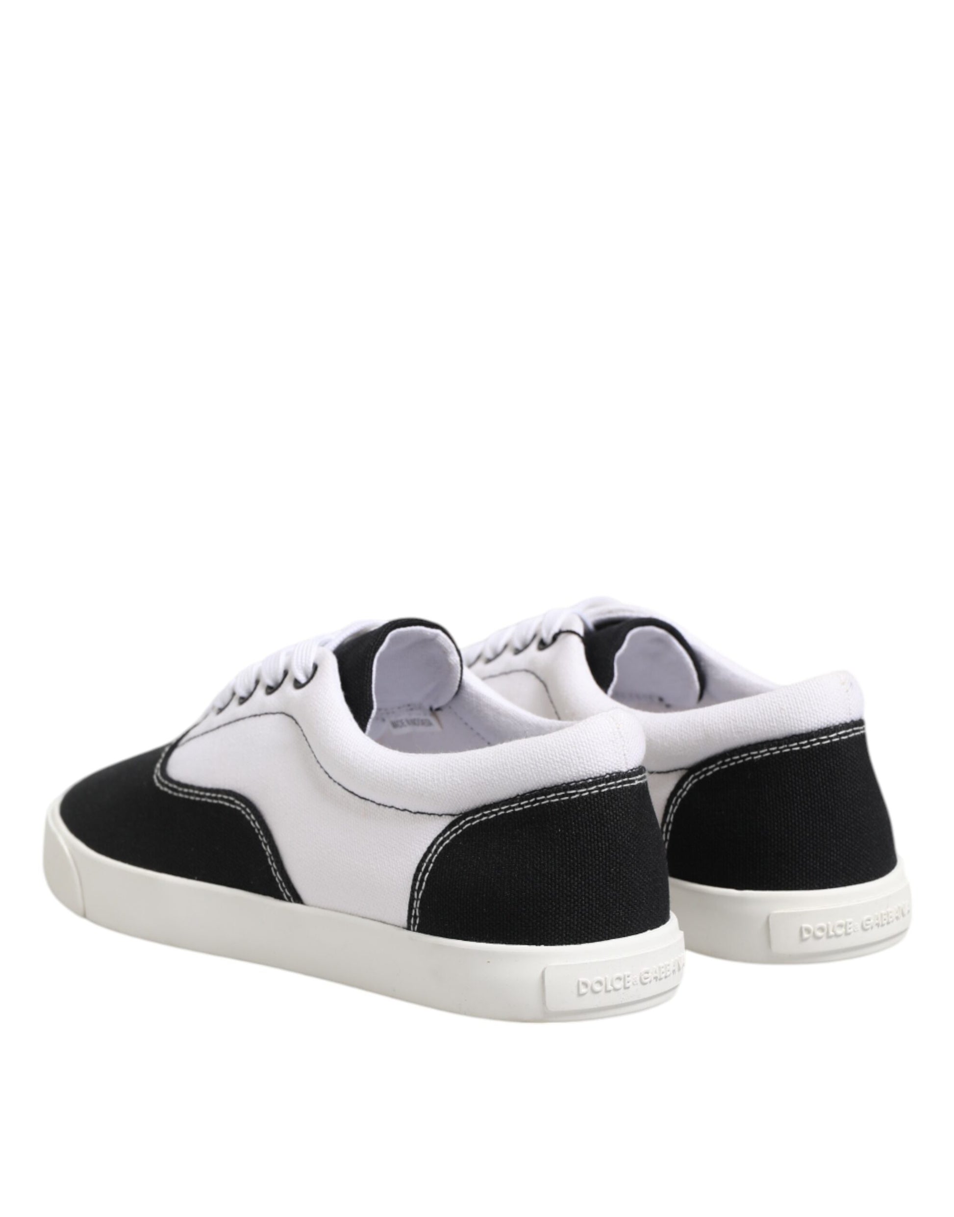 Dolce & Gabbana Black Cotton Canvas Lace Up Men Sneakers Shoes Curated Luxury Accessories by Orvyn