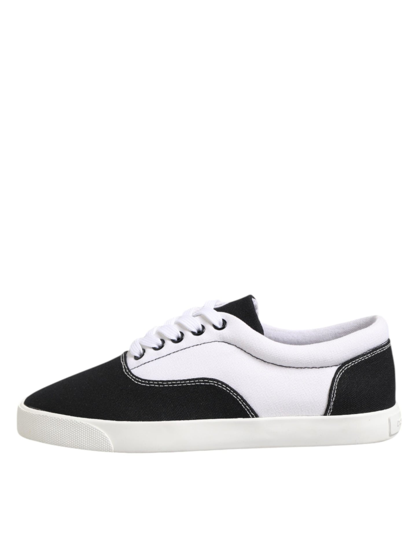 Dolce & Gabbana Black Cotton Canvas Lace Up Men Sneakers Shoes Curated Luxury Accessories by Orvyn