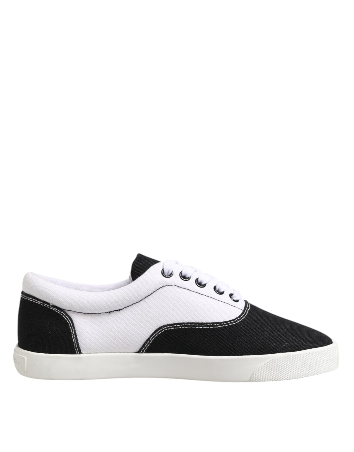 Dolce & Gabbana Black Cotton Canvas Lace Up Men Sneakers Shoes Curated Luxury Accessories by Orvyn