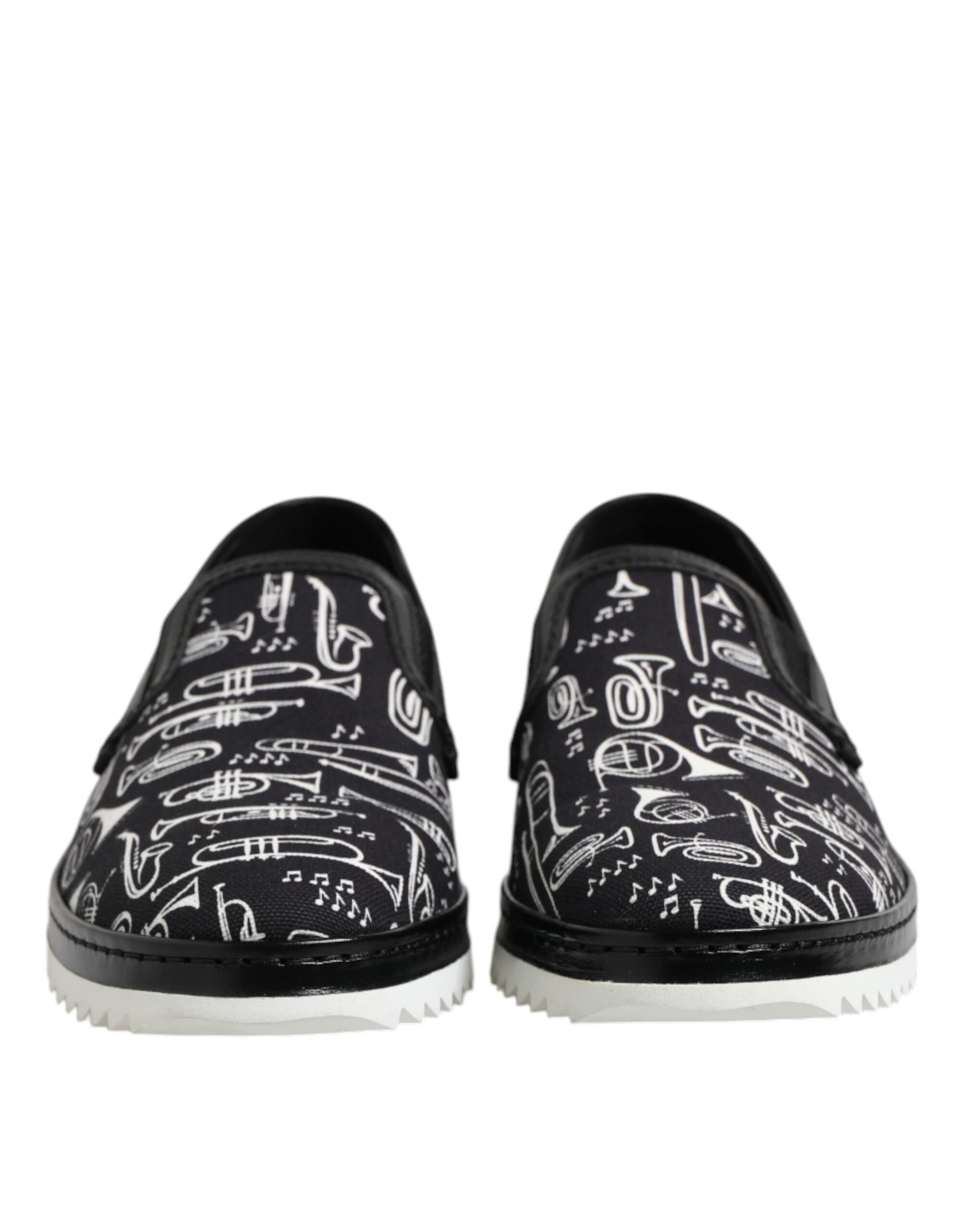 Dolce & Gabbana Black Slip On Printed Men Loafers Shoes Curated Luxury Accessories by Orvyn