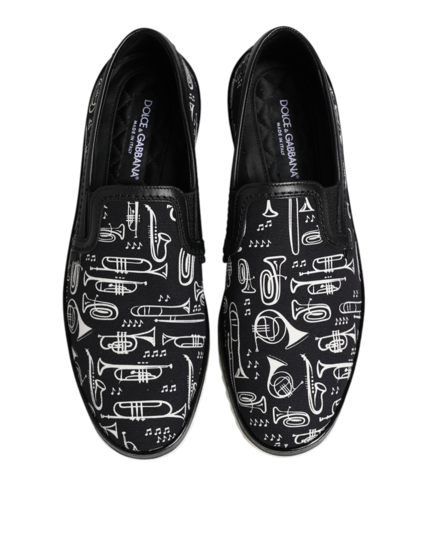 Dolce & Gabbana Black Slip On Printed Men Loafers Shoes Curated Luxury Accessories by Orvyn