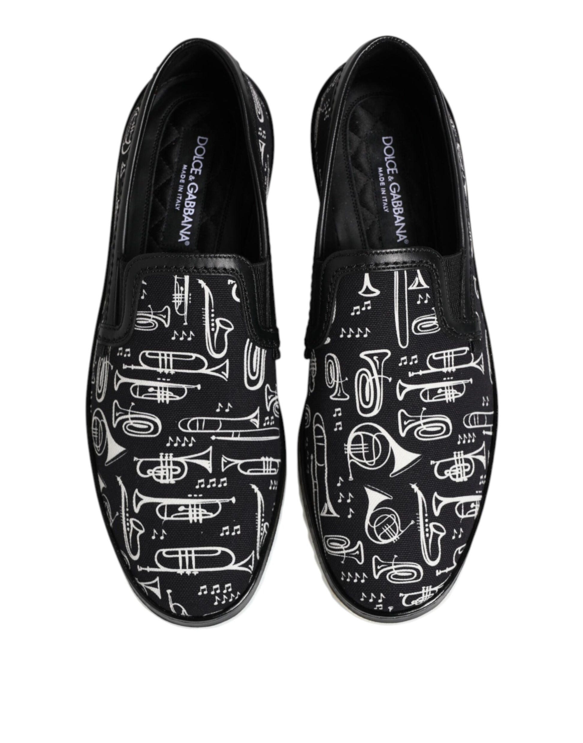 Dolce & Gabbana Black Slip On Printed Men Loafers Shoes Curated Luxury Accessories by Orvyn