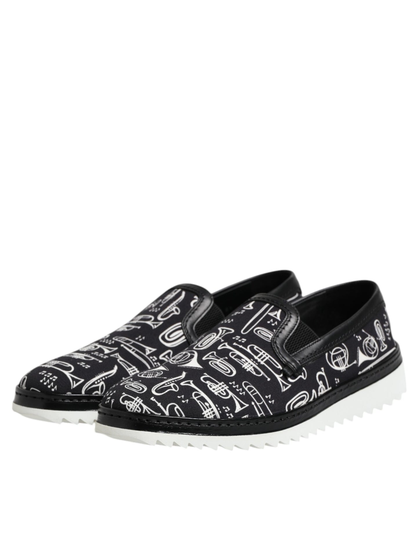 Dolce & Gabbana Black Slip On Printed Men Loafers Shoes Curated Luxury Accessories by Orvyn