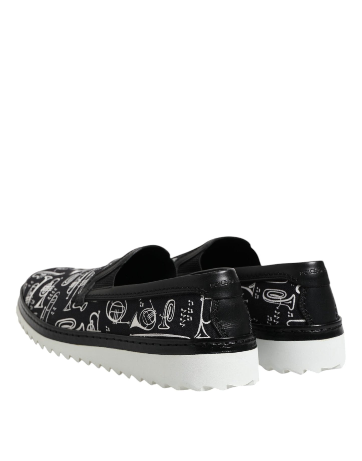 Dolce & Gabbana Black Slip On Printed Men Loafers Shoes Curated Luxury Accessories by Orvyn
