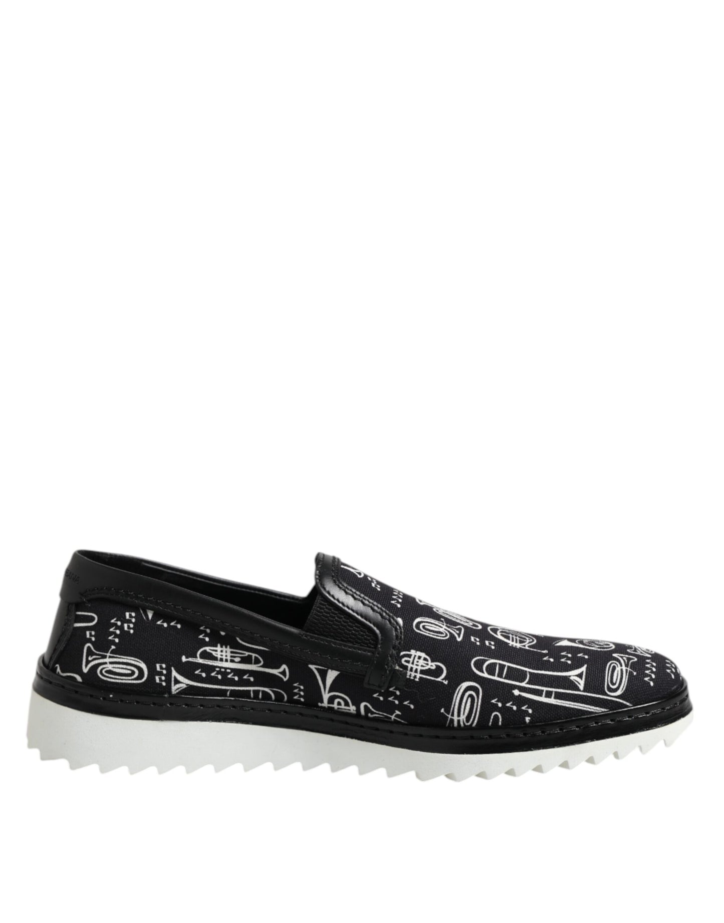 Dolce & Gabbana Black Slip On Printed Men Loafers Shoes Curated Luxury Accessories by Orvyn