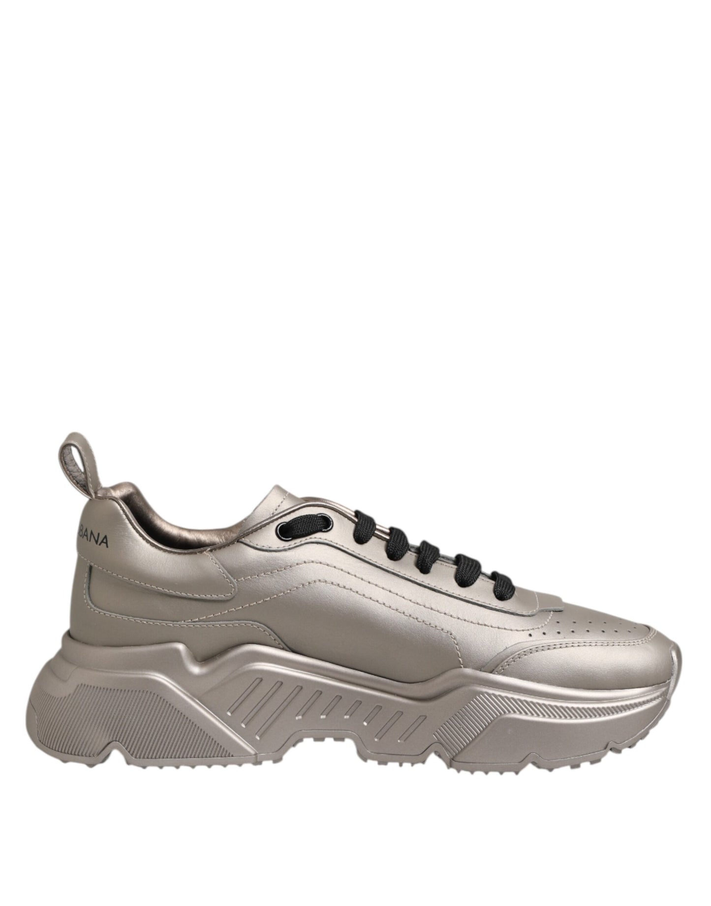 Dolce & Gabbana Silver DAYMASTER Leather Men Sneakers Shoes Curated Luxury Accessories by Orvyn