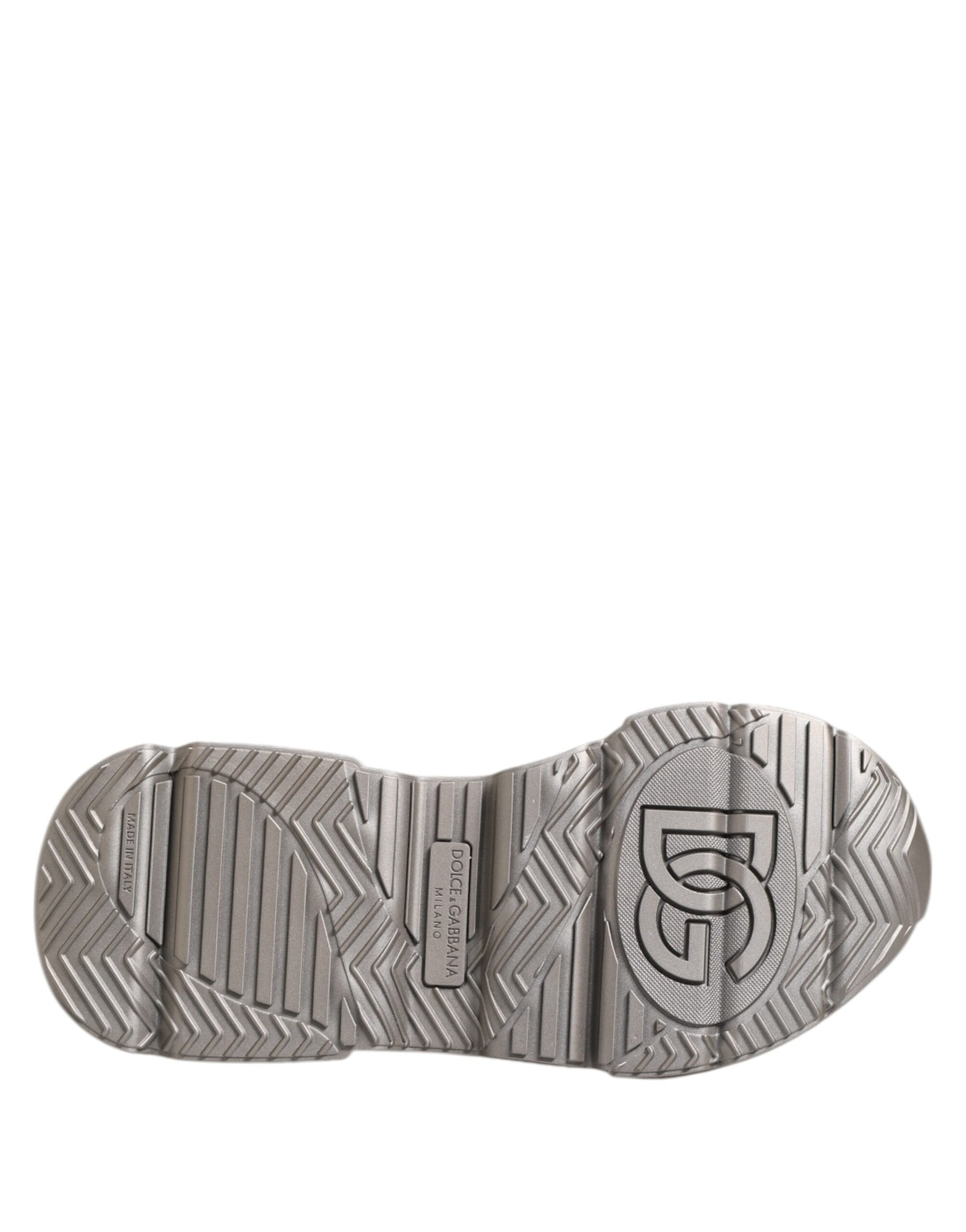 Dolce & Gabbana Silver DAYMASTER Leather Men Sneakers Shoes Curated Luxury Accessories by Orvyn