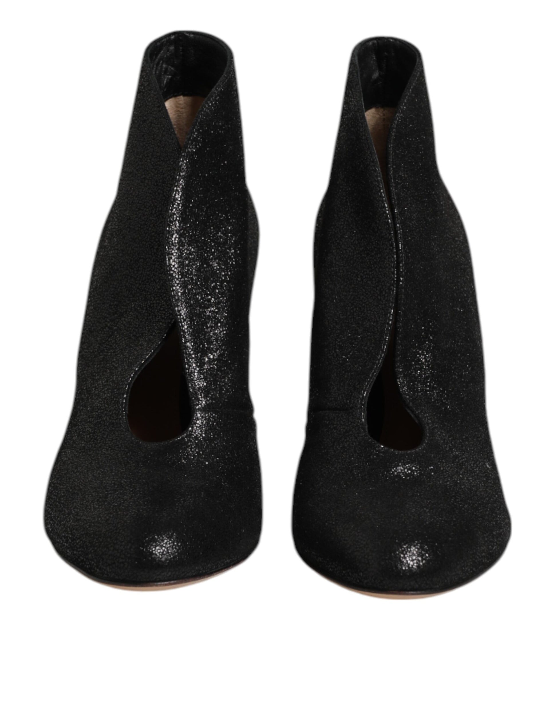 Gianvito Rossi Metallic Black Pump Stiletto Heels Shoes Curated Luxury Accessories by Orvyn