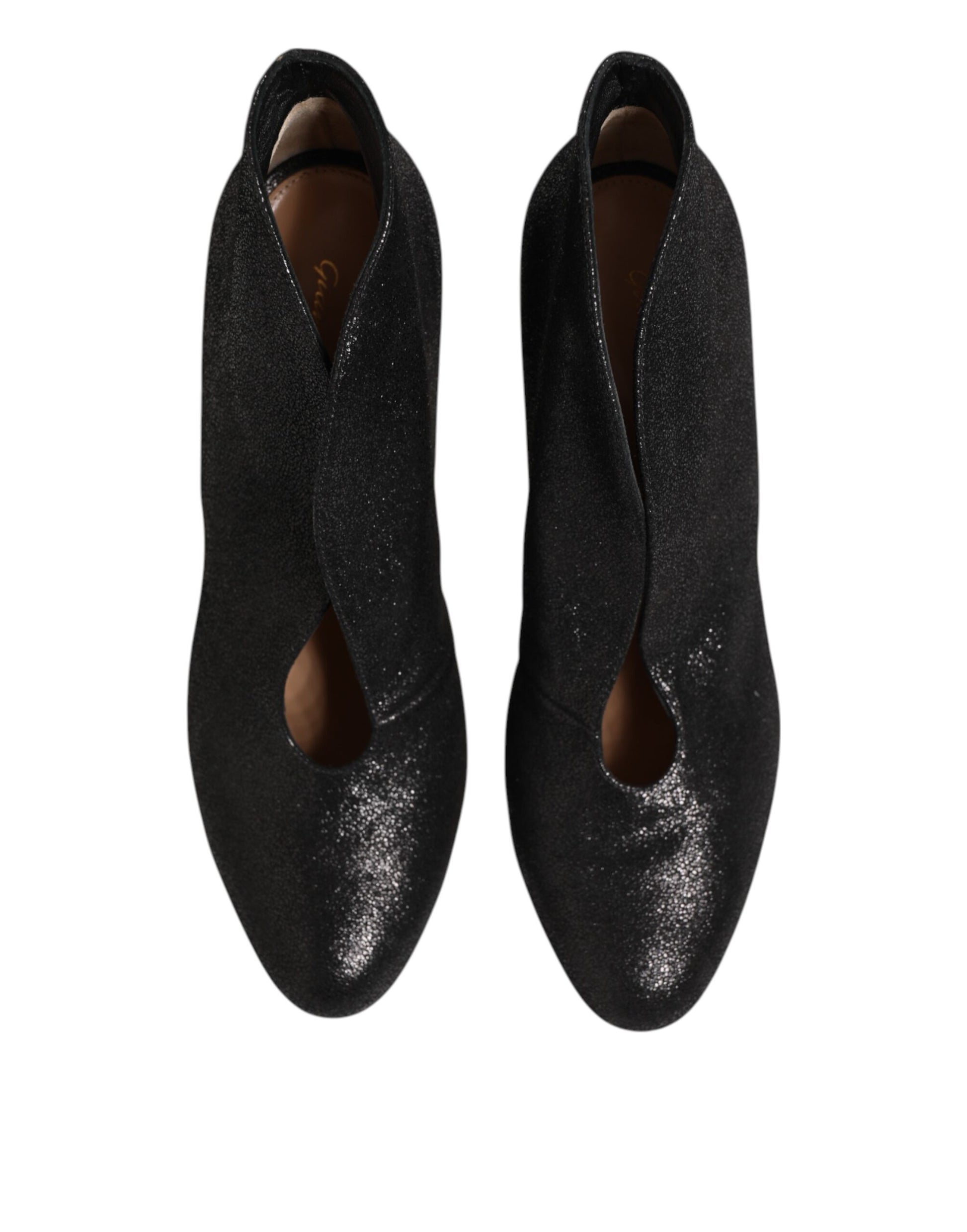 Gianvito Rossi Metallic Black Pump Stiletto Heels Shoes Curated Luxury Accessories by Orvyn