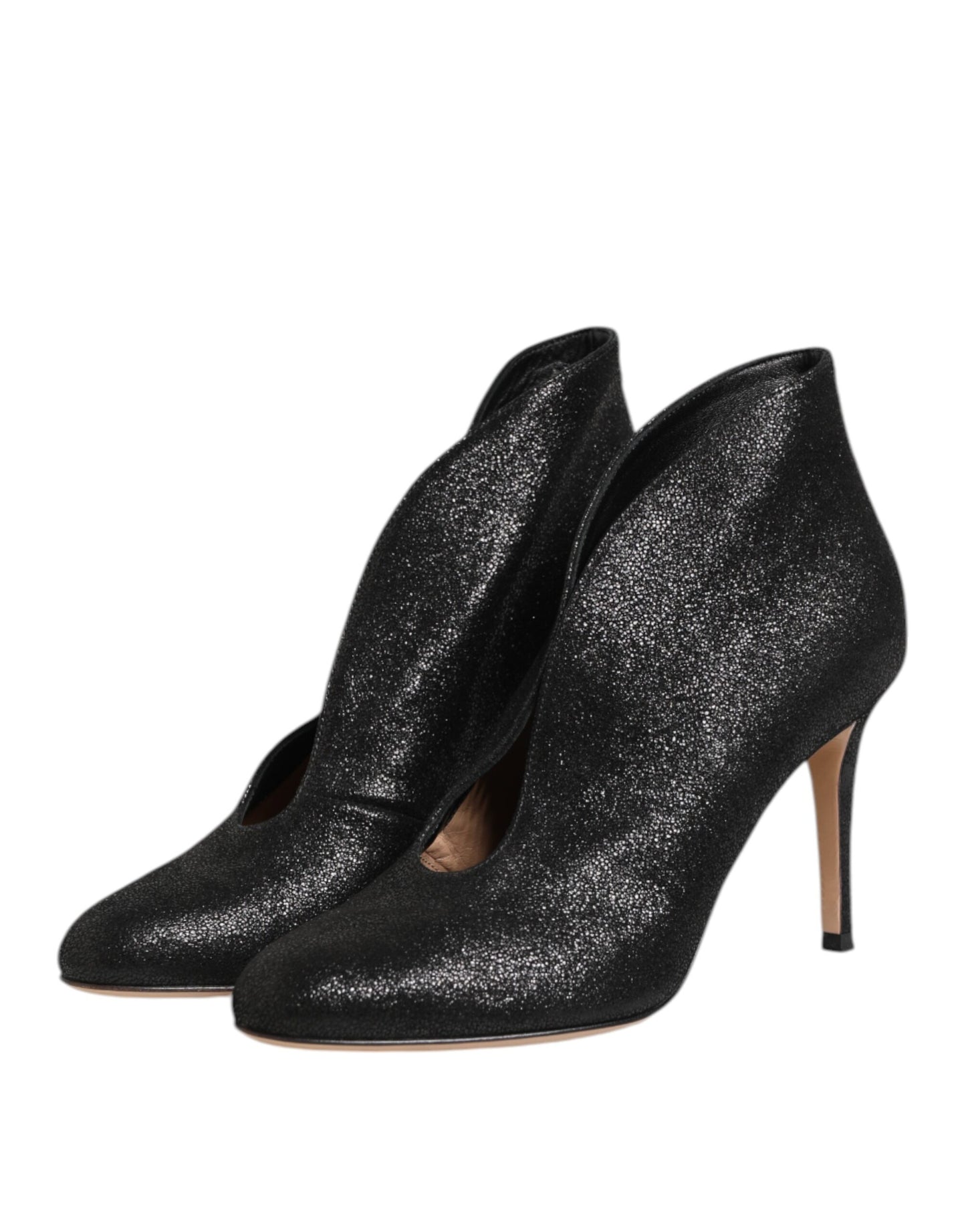 Gianvito Rossi Metallic Black Pump Stiletto Heels Shoes Curated Luxury Accessories by Orvyn