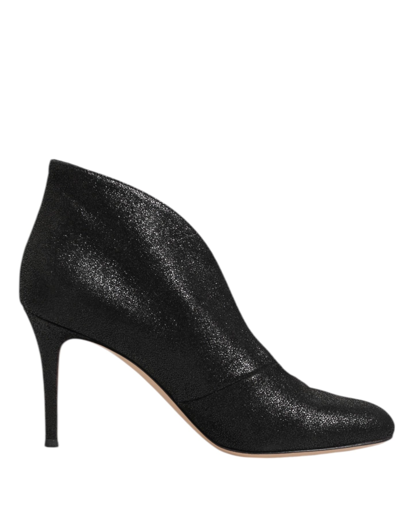 Gianvito Rossi Metallic Black Pump Stiletto Heels Shoes Curated Luxury Accessories by Orvyn