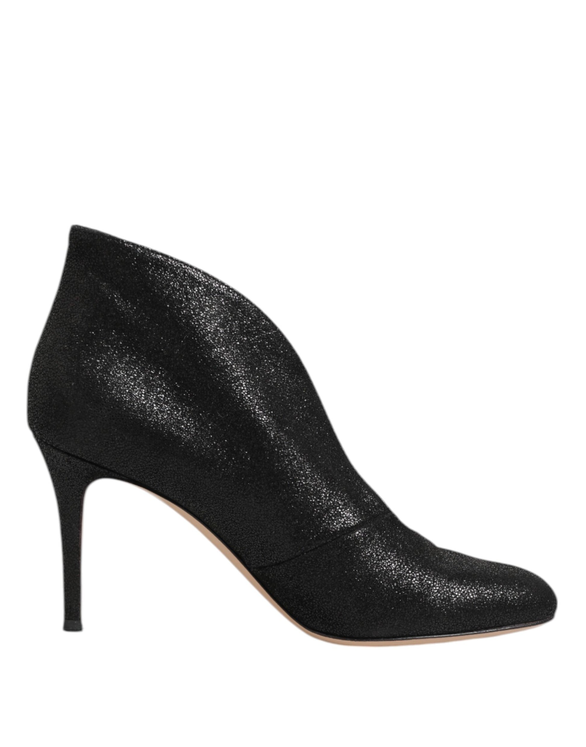 Gianvito Rossi Metallic Black Pump Stiletto Heels Shoes Curated Luxury Accessories by Orvyn