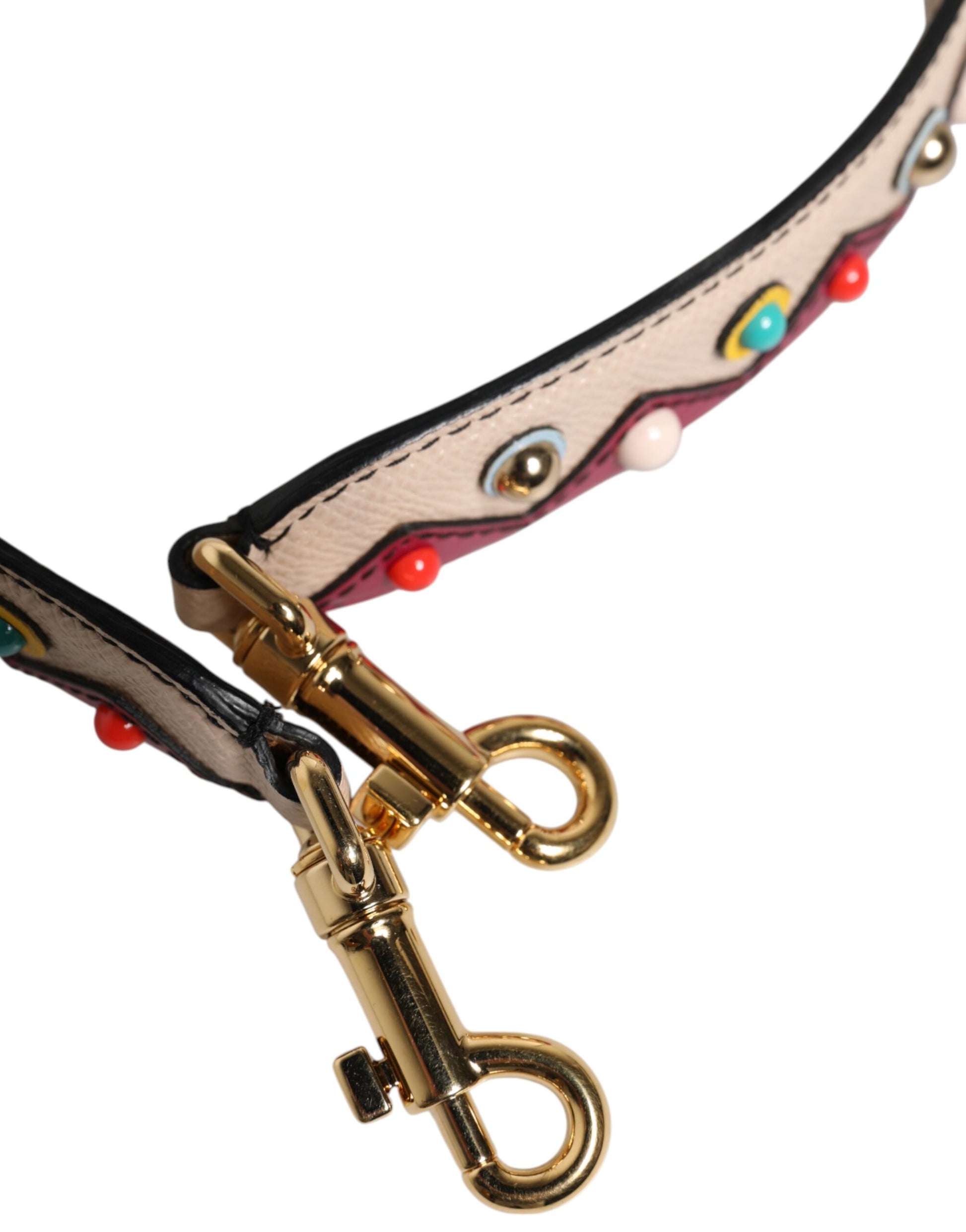 Dolce & Gabbana Beige Red Leather Handbag Accessory Shoulder Strap Curated Luxury Accessories by Orvyn