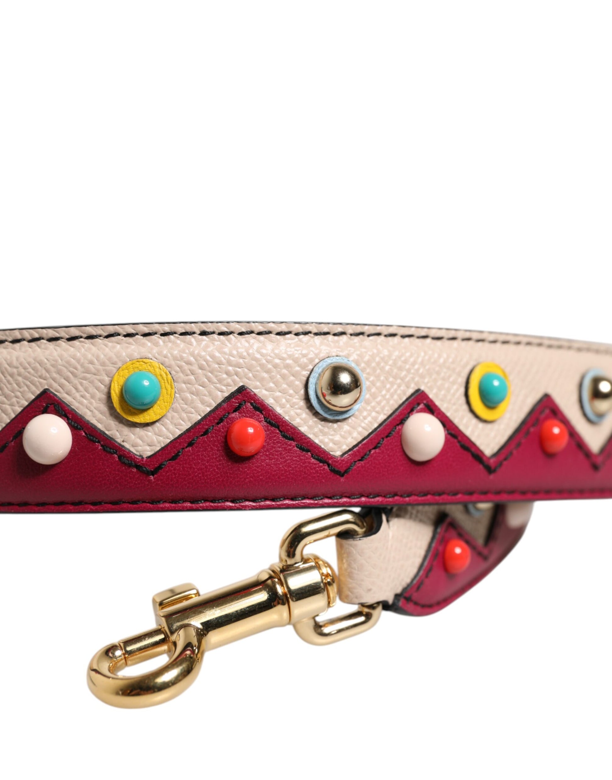 Dolce & Gabbana Beige Red Leather Handbag Accessory Shoulder Strap Curated Luxury Accessories by Orvyn