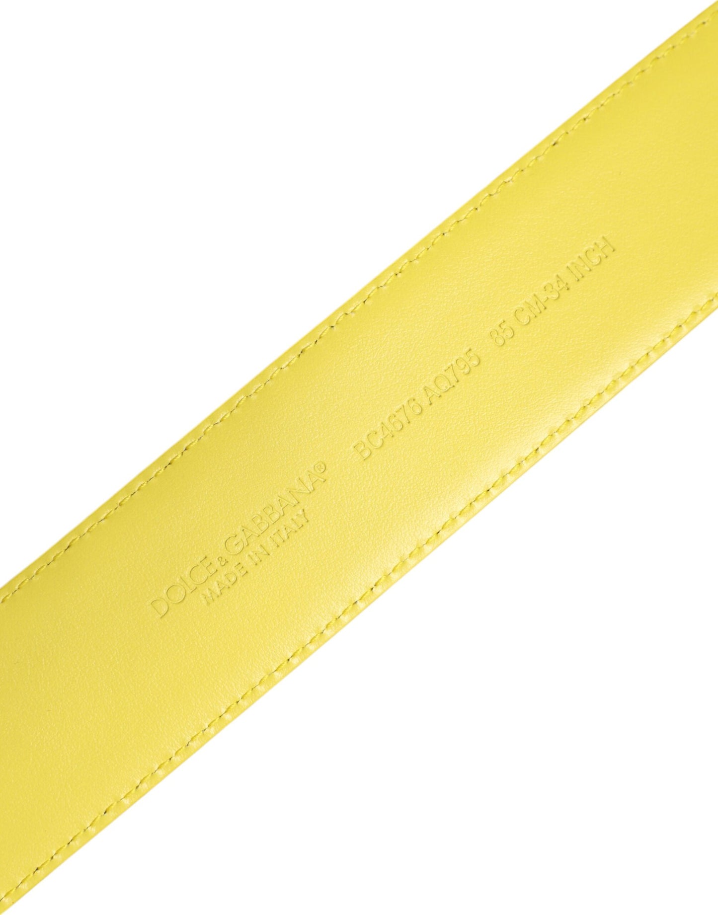Dolce & Gabbana Yellow Green Classic Metal Logo Buckle Belt Curated Luxury Accessories by Orvyn