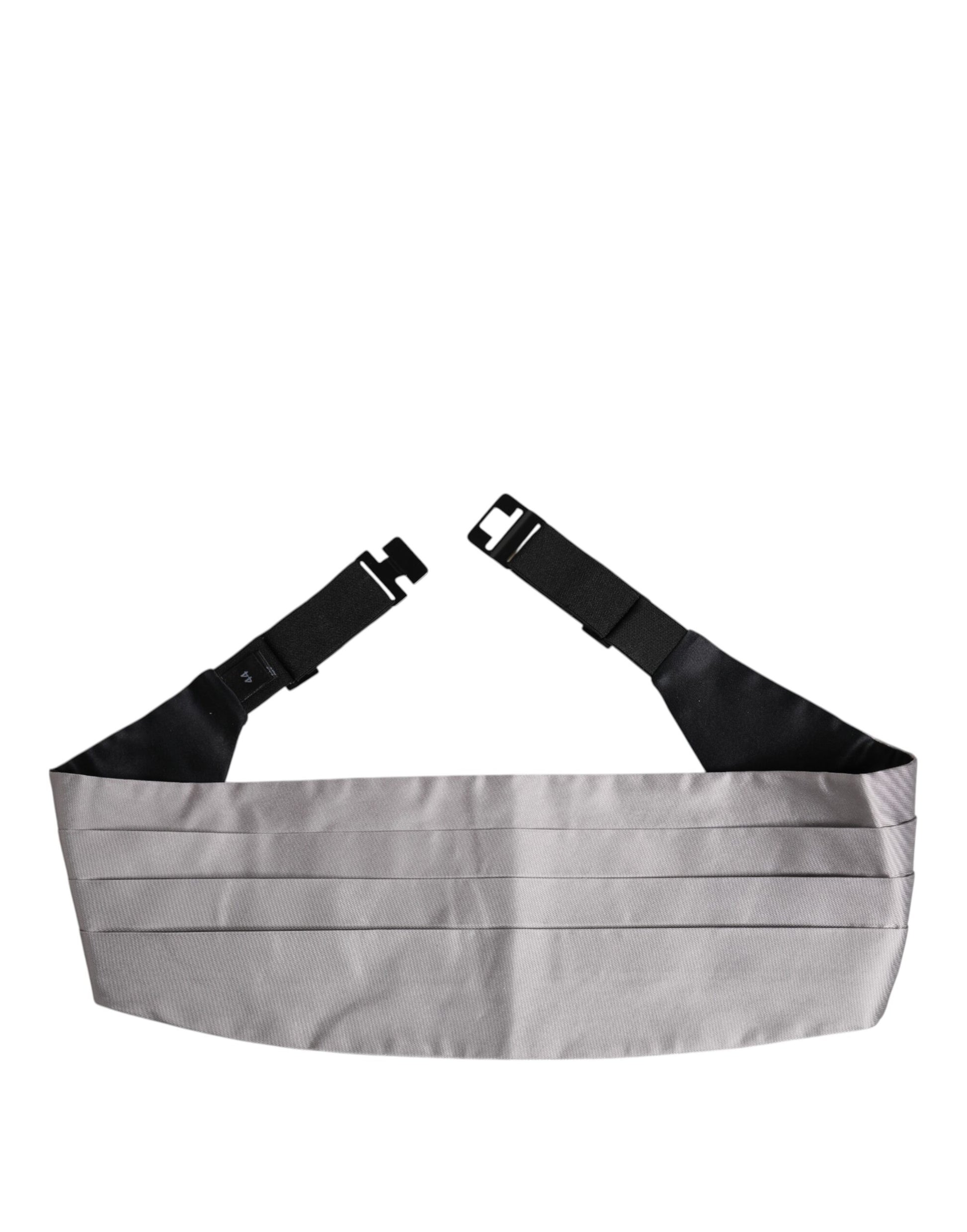 Dolce & Gabbana Gray Men 100% Silk Belt Wide Waist Cummerbund grau