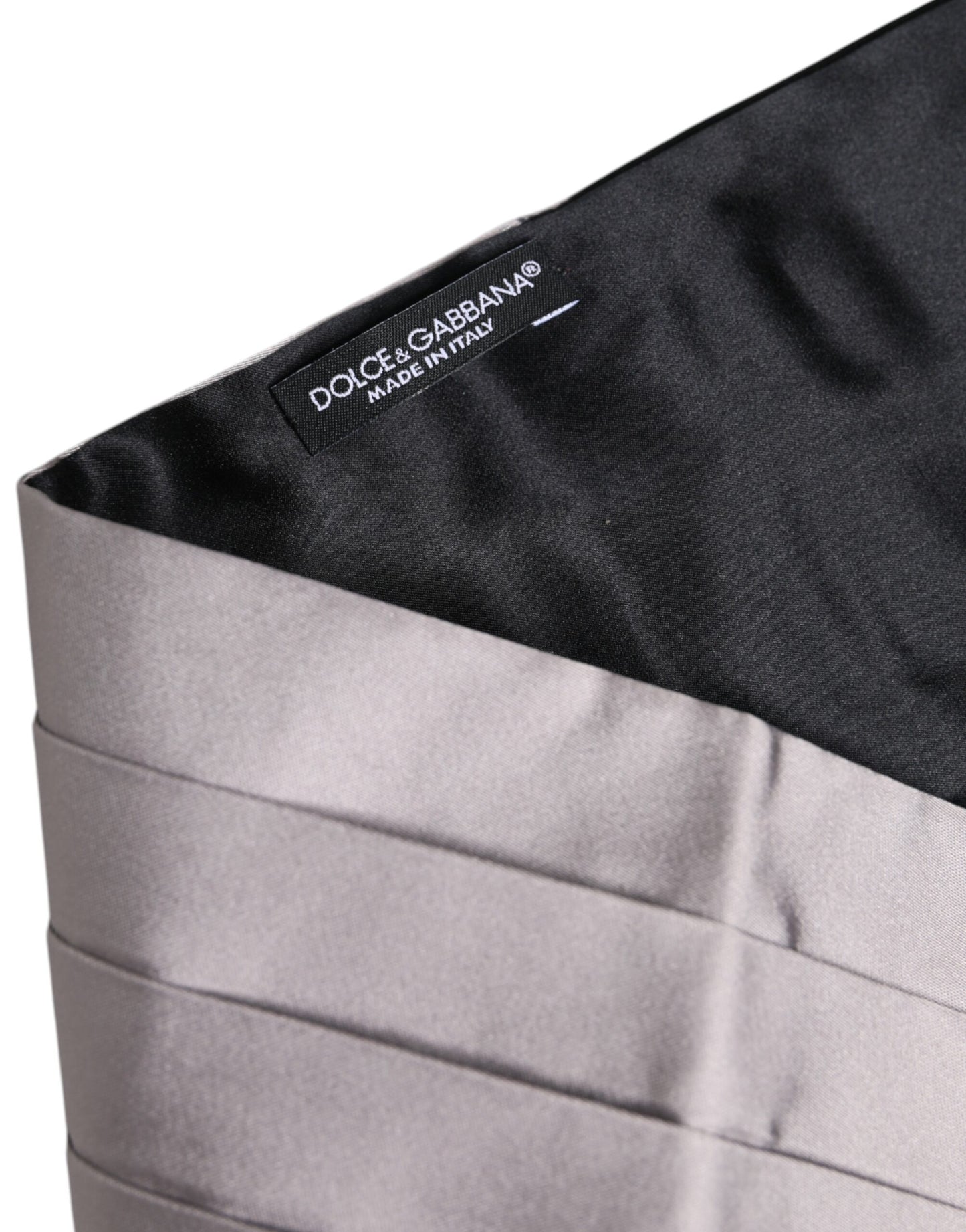 Dolce & Gabbana Gray Men 100% Silk Belt Wide Waist Cummerbund Curated Luxury Accessories by Orvyn