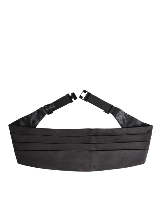 Dolce & Gabbana Black Men 100% Silk Belt Wide Waist Cummerbund Curated Luxury Accessories by Orvyn