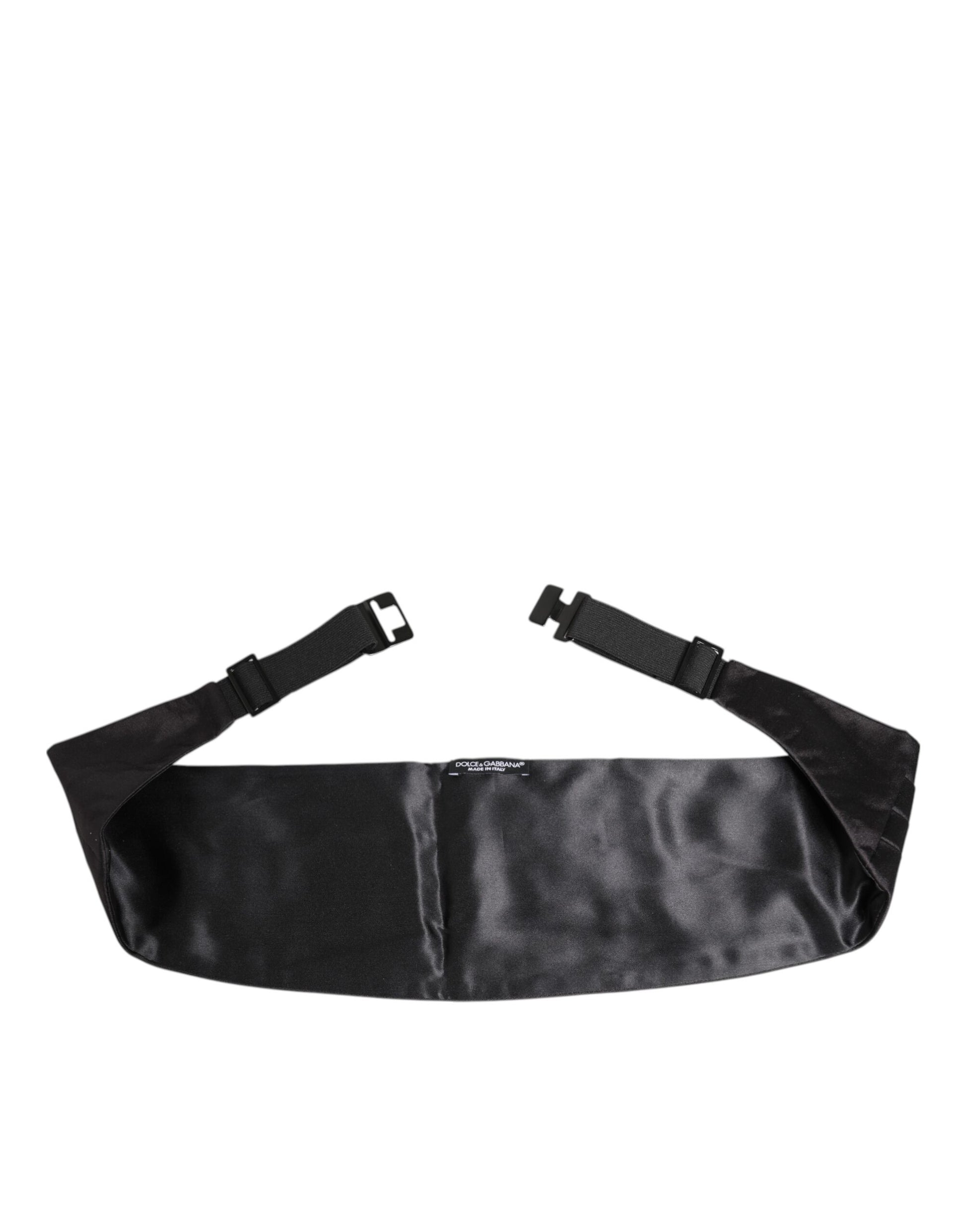 Dolce & Gabbana Black Men 100% Silk Belt Wide Waist Cummerbund Curated Luxury Accessories by Orvyn