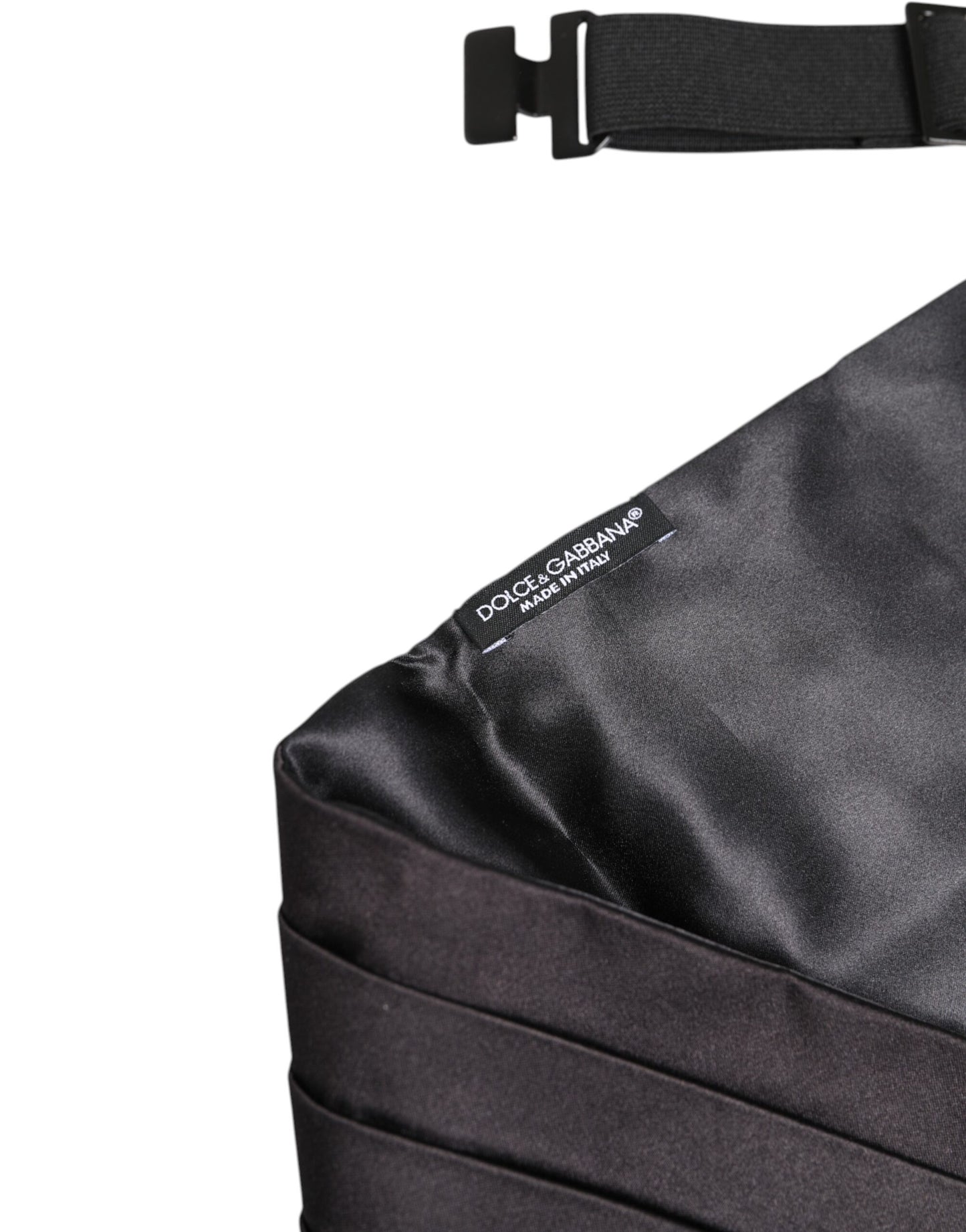 Dolce & Gabbana Black Men 100% Silk Belt Wide Waist Cummerbund Curated Luxury Accessories by Orvyn