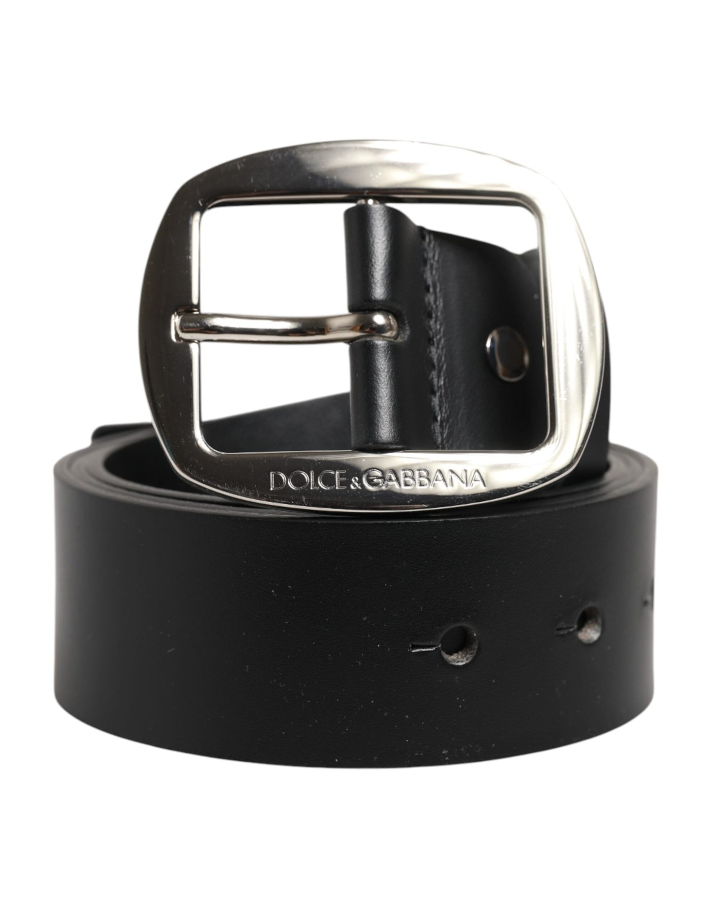 Dolce & Gabbana Black Leather Classic Metal Buckle Belt Curated Luxury Accessories by Orvyn