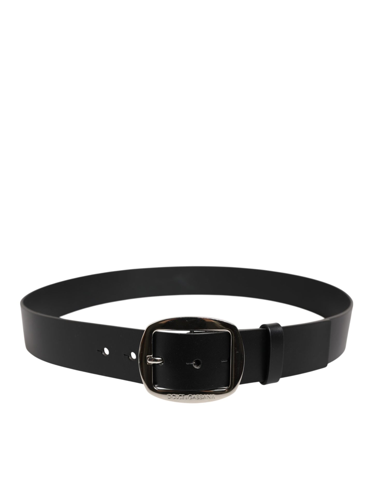 Dolce & Gabbana Black Leather Classic Metal Buckle Belt Curated Luxury Accessories by Orvyn