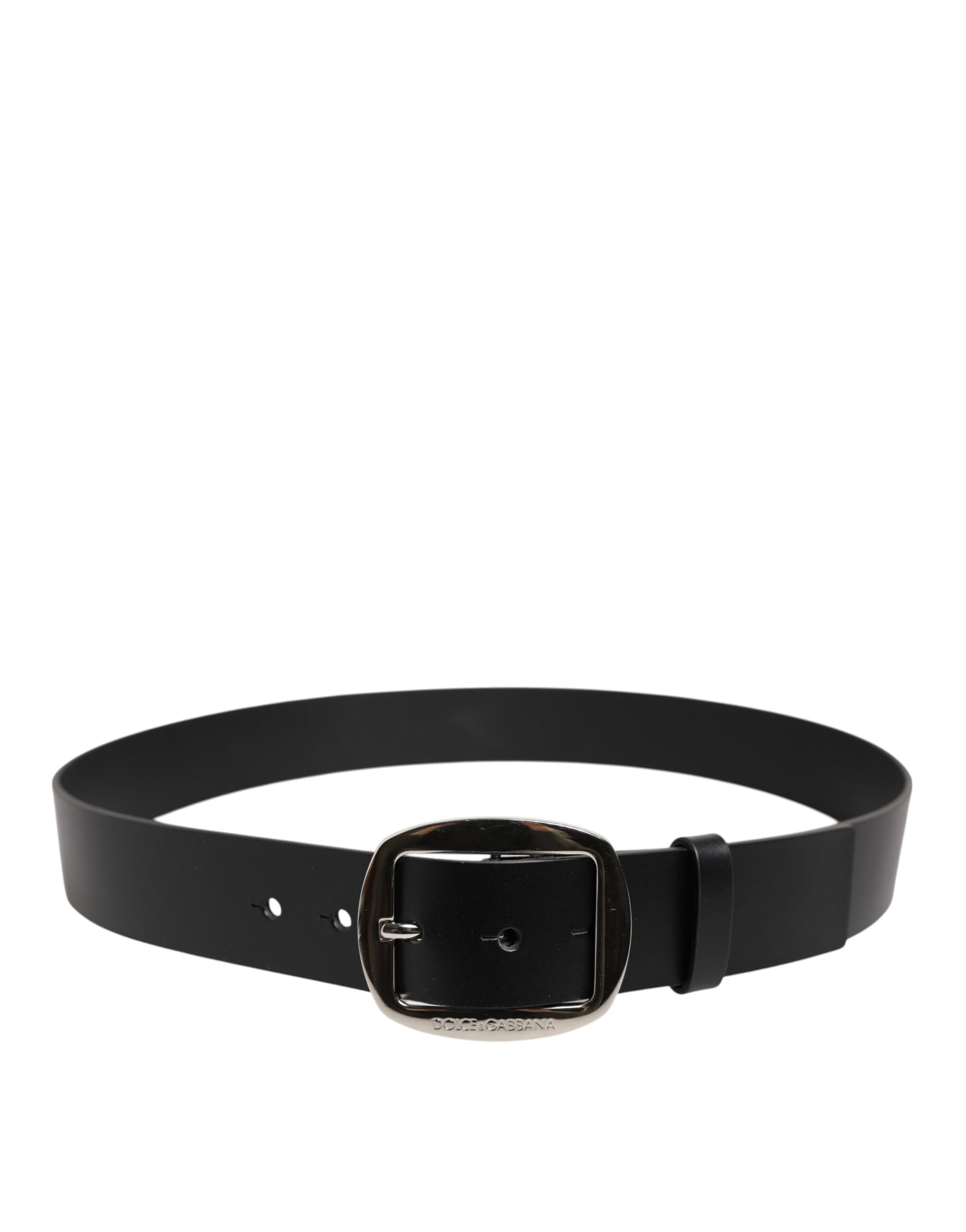 Dolce & Gabbana Black Leather Classic Metal Buckle Belt Curated Luxury Accessories by Orvyn