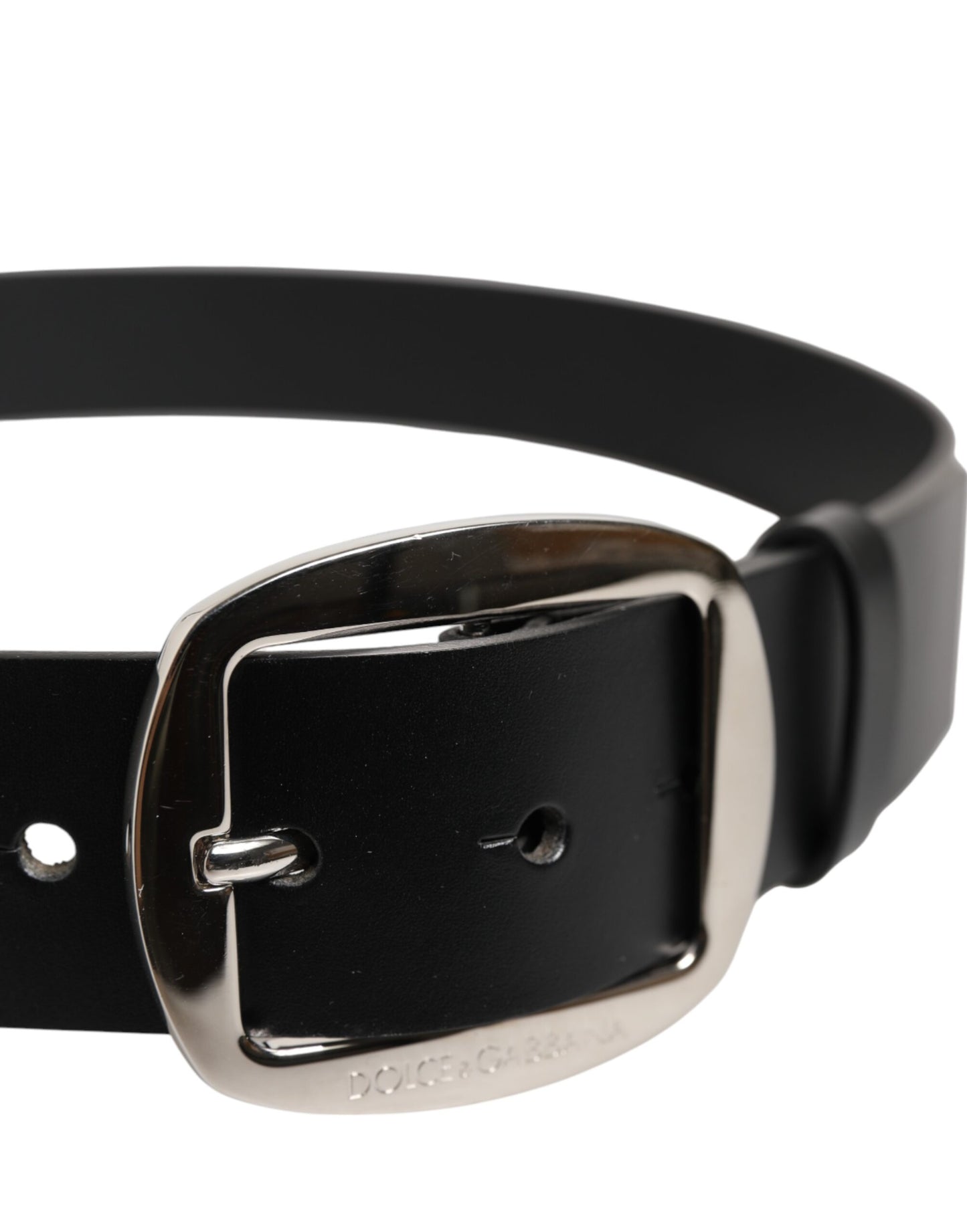 Dolce & Gabbana Black Leather Classic Metal Buckle Belt Curated Luxury Accessories by Orvyn