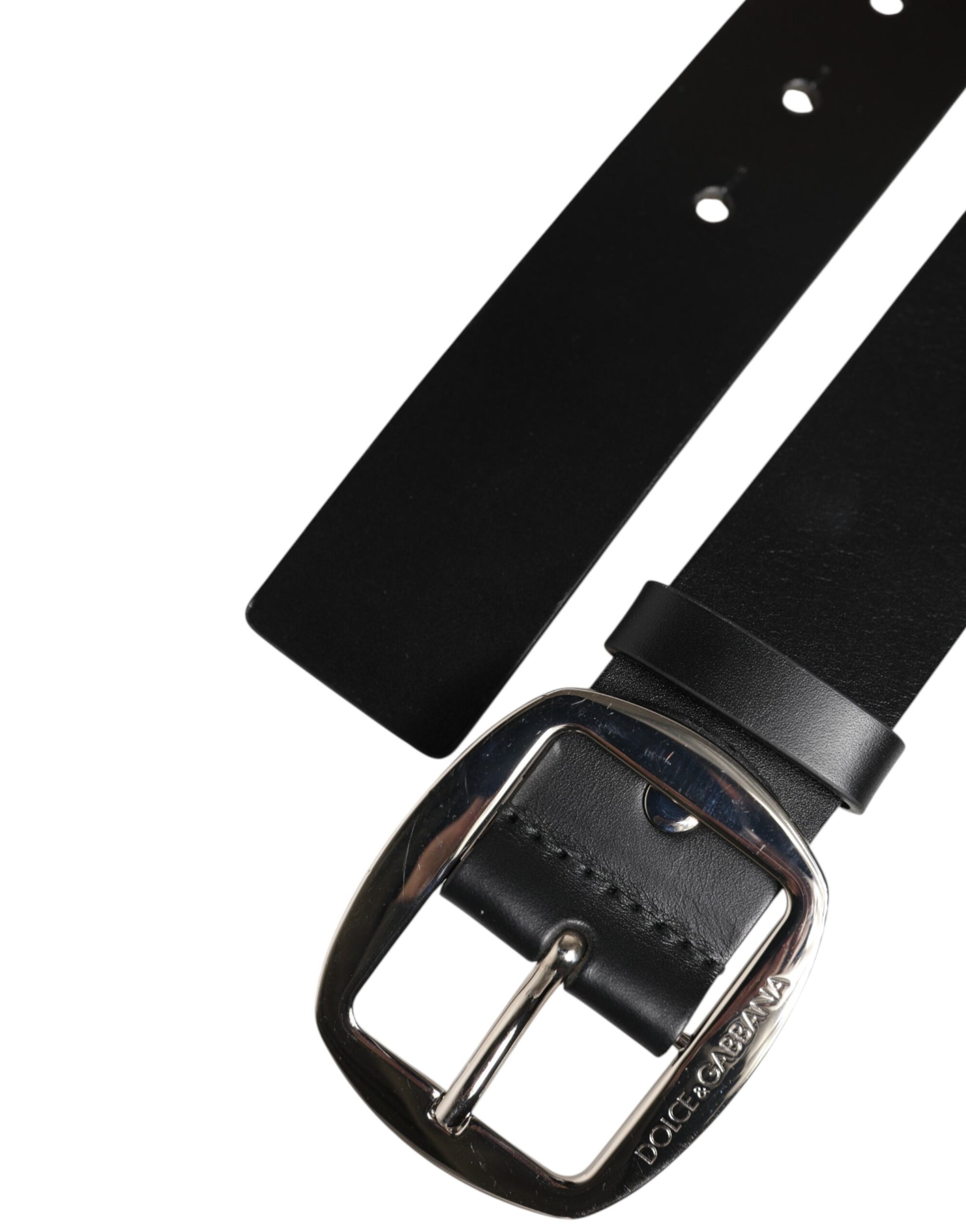 Dolce & Gabbana Black Leather Classic Metal Buckle Belt Curated Luxury Accessories by Orvyn