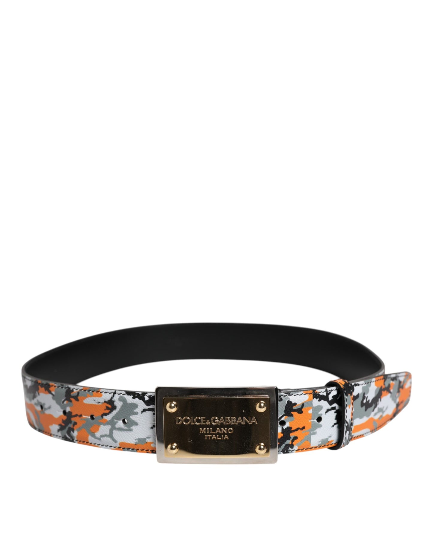 Dolce & Gabbana Multicolor Camouflage Metal Logo Buckle Belt Curated Luxury Accessories by Orvyn