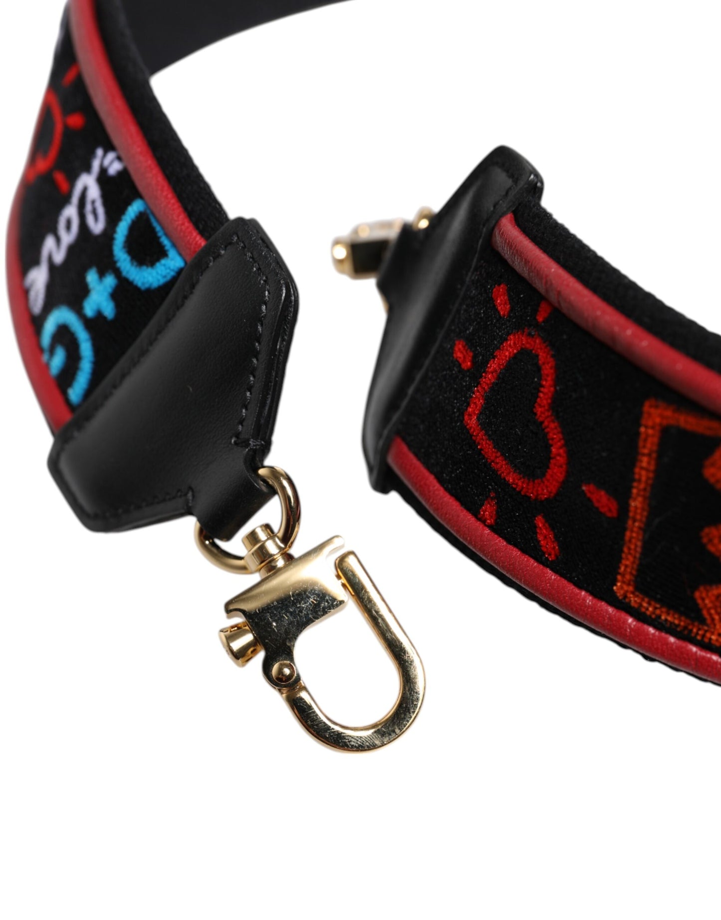 Dolce & Gabbana Black Cotton Printed Women Bag Accessory Shoulder Strap Curated Luxury Accessories by Orvyn