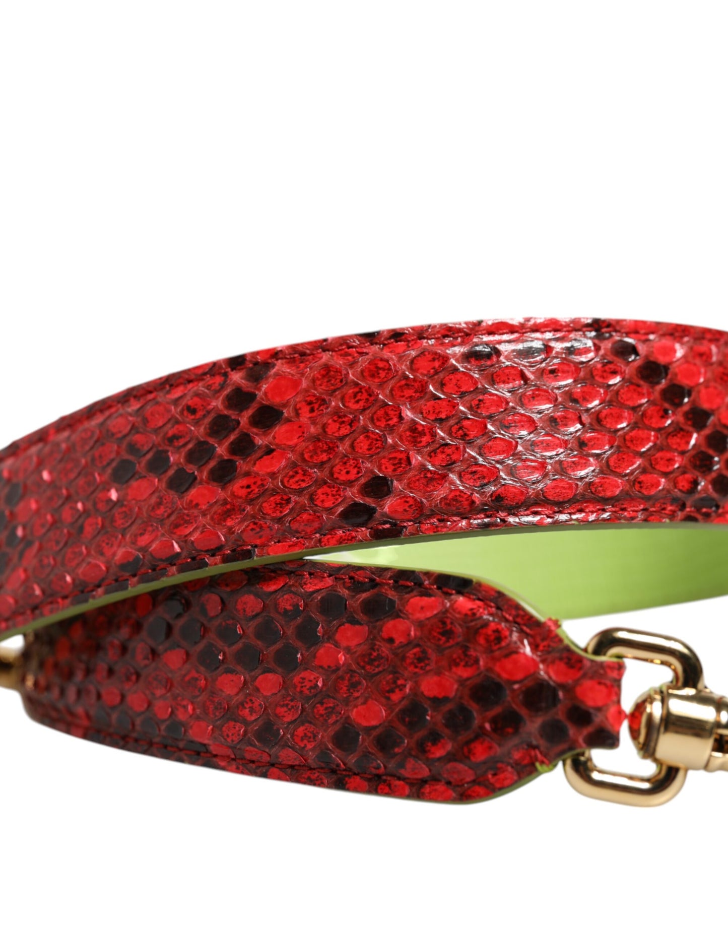 Dolce & Gabbana Red Exotic Leather Handbag Accessory Shoulder Strap Curated Luxury Accessories by Orvyn