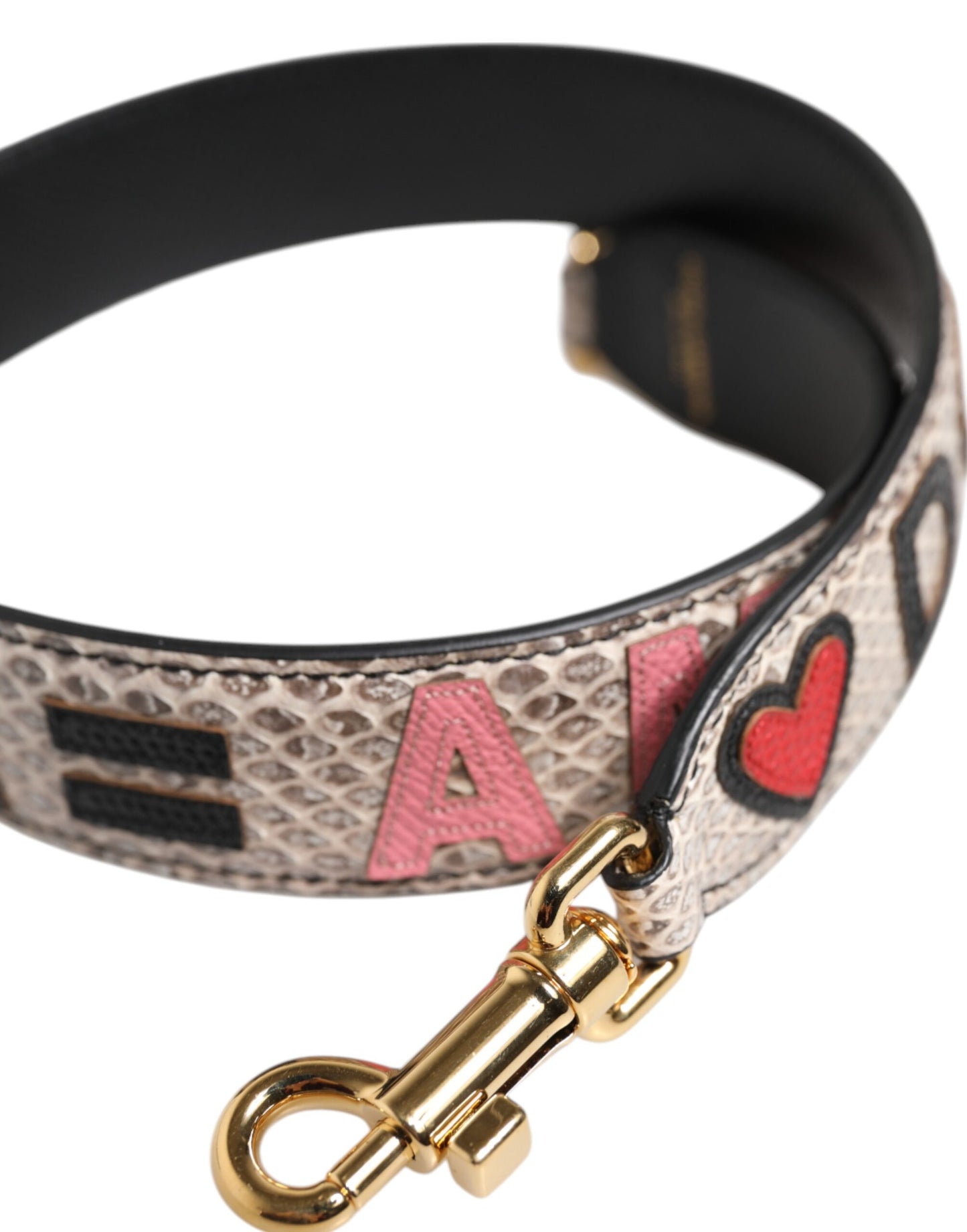 Dolce & Gabbana Multicolor DG AMORE Patch Bag Accessory Shoulder Strap Curated Luxury Accessories by Orvyn