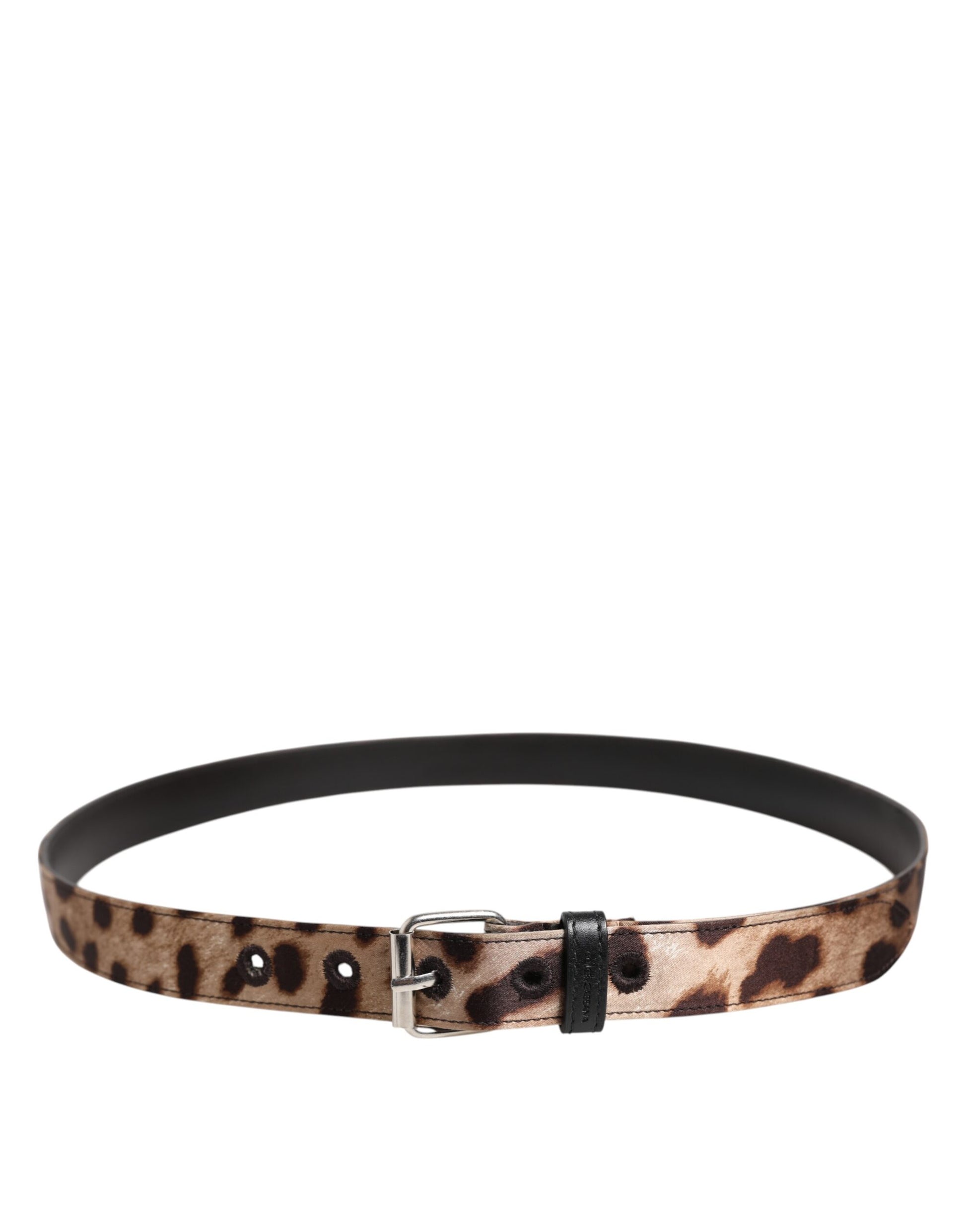 Dolce & Gabbana Brown Leopard Silver Metal Buckle Belt Curated Luxury Accessories by Orvyn