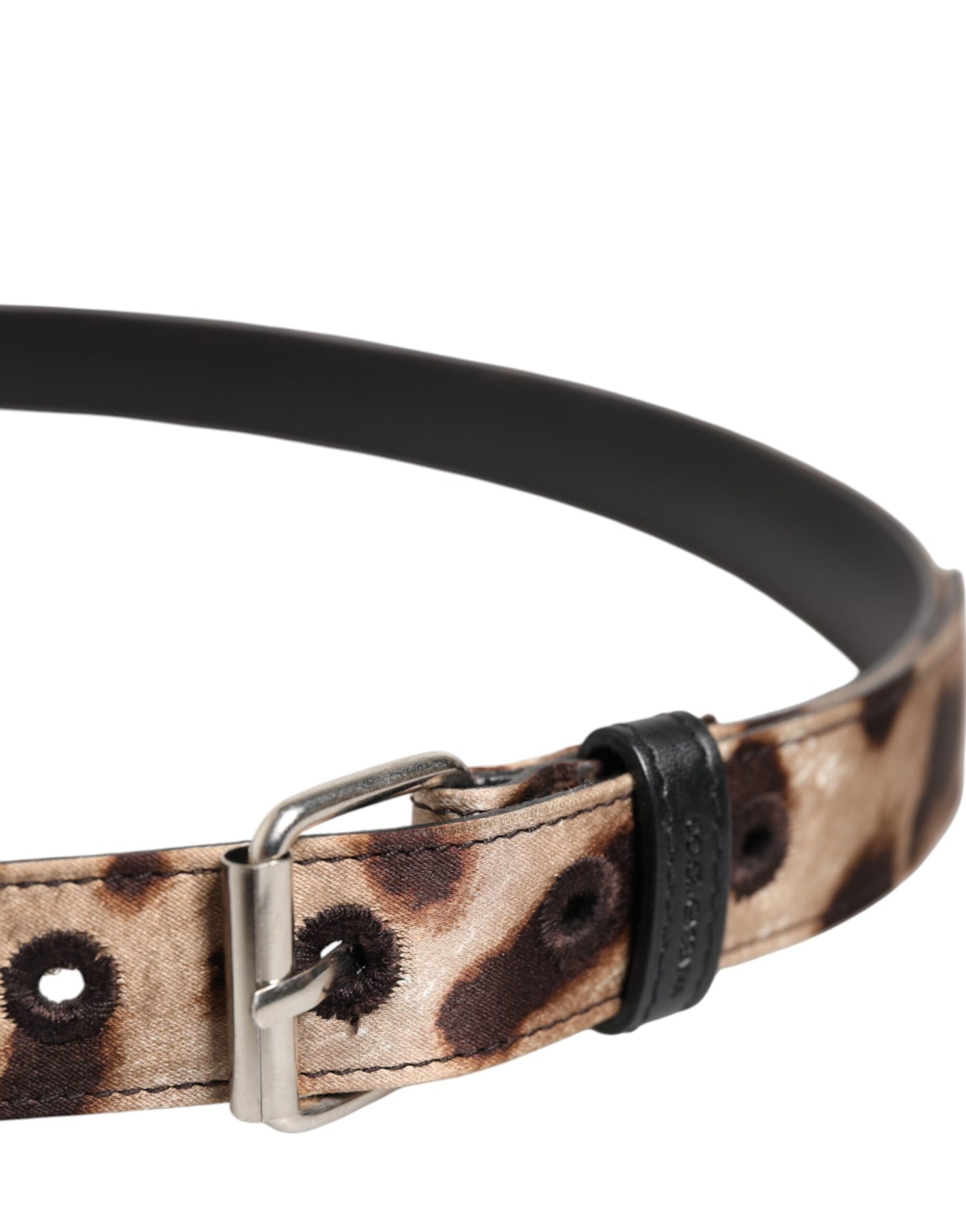 Dolce & Gabbana Brown Leopard Silver Metal Buckle Belt Curated Luxury Accessories by Orvyn