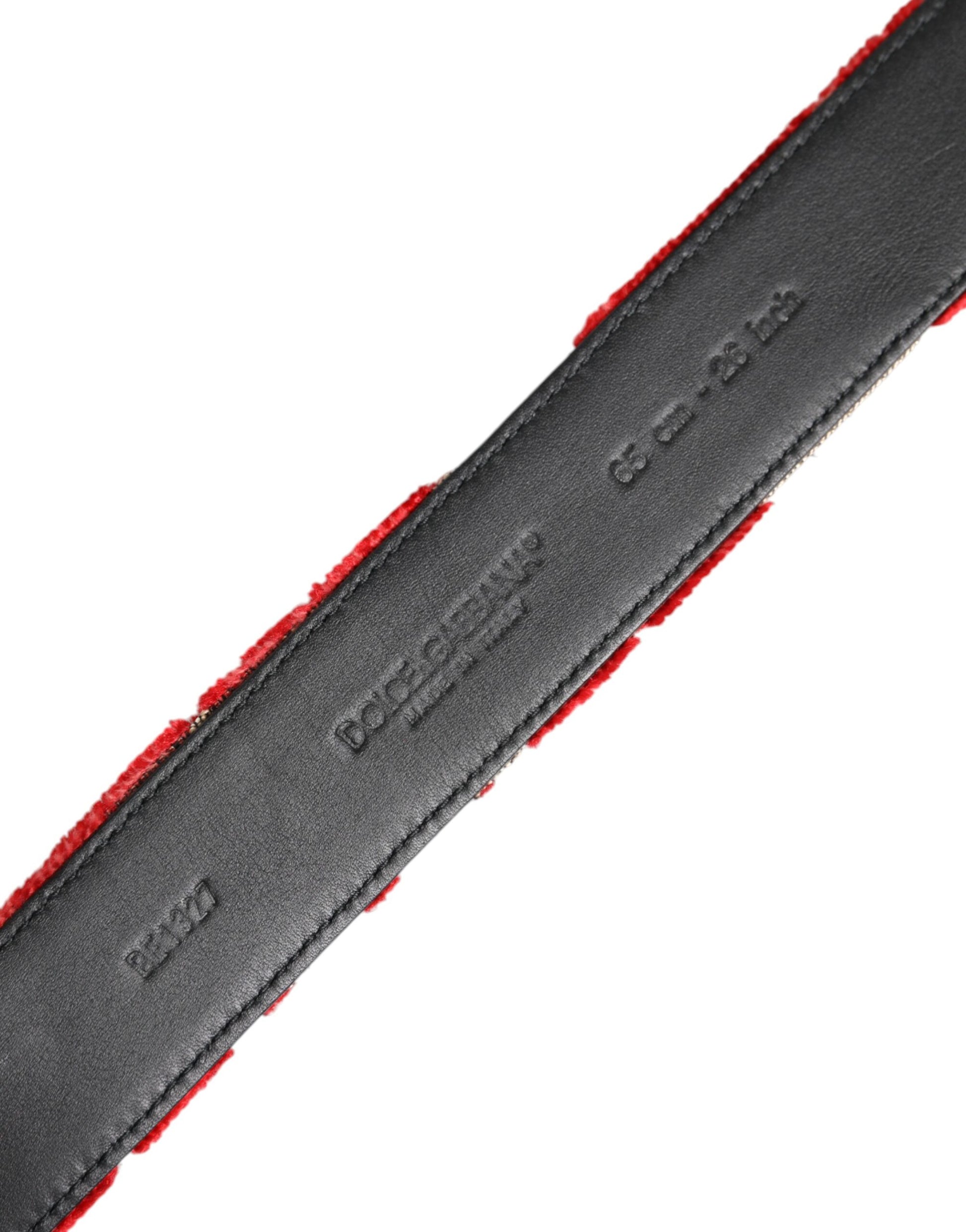 Dolce & Gabbana Red Viscose Silver DG Logo Metal Buckle Belt Curated Luxury Accessories by Orvyn