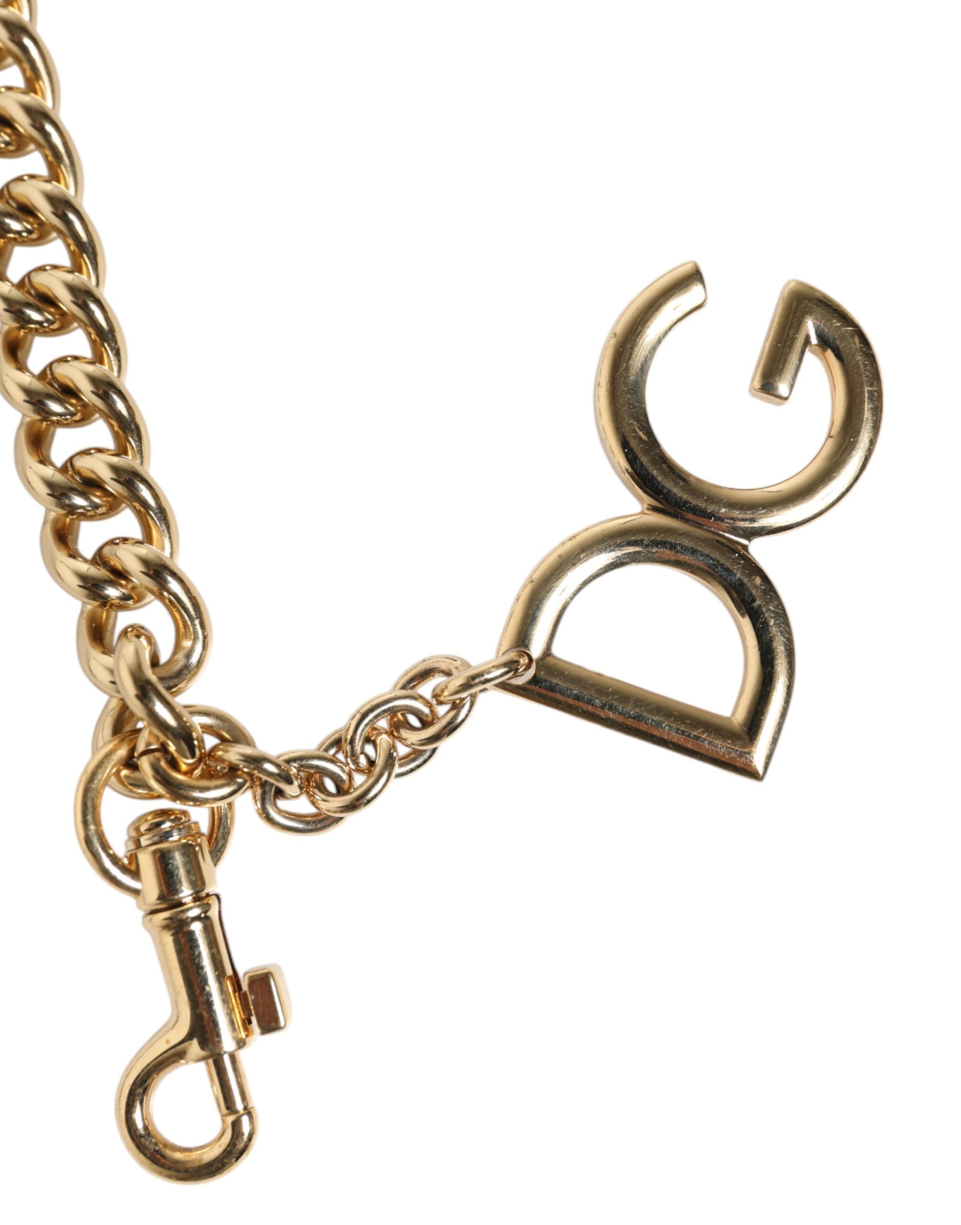 Dolce & Gabbana Brown Leopard Gold Brass Chain Accessory Shoulder Strap Curated Luxury Accessories by Orvyn
