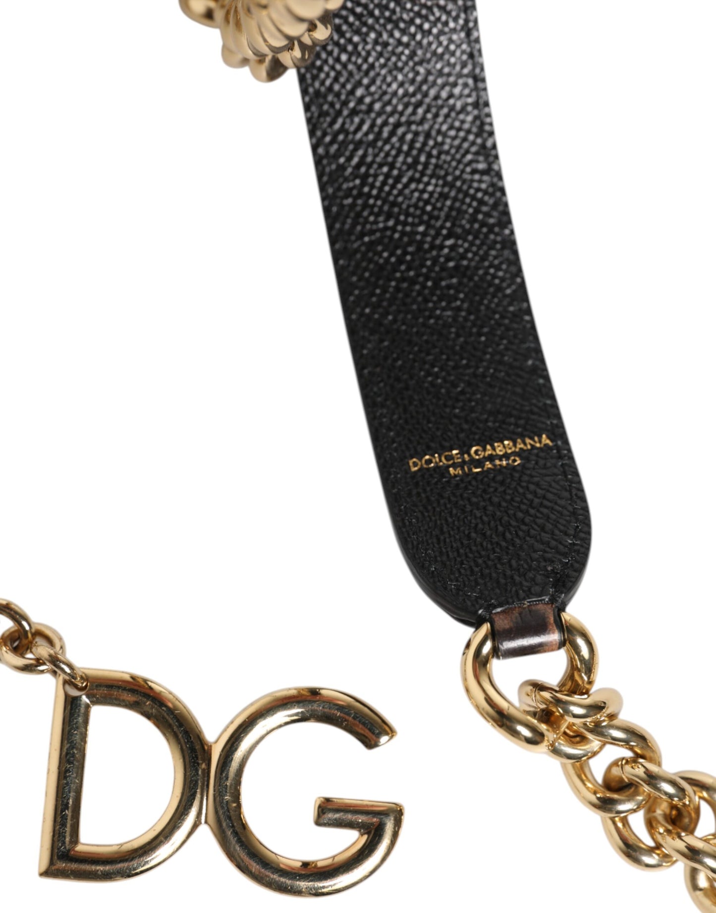 Dolce & Gabbana Brown Leopard Gold Brass Chain Accessory Shoulder Strap Curated Luxury Accessories by Orvyn