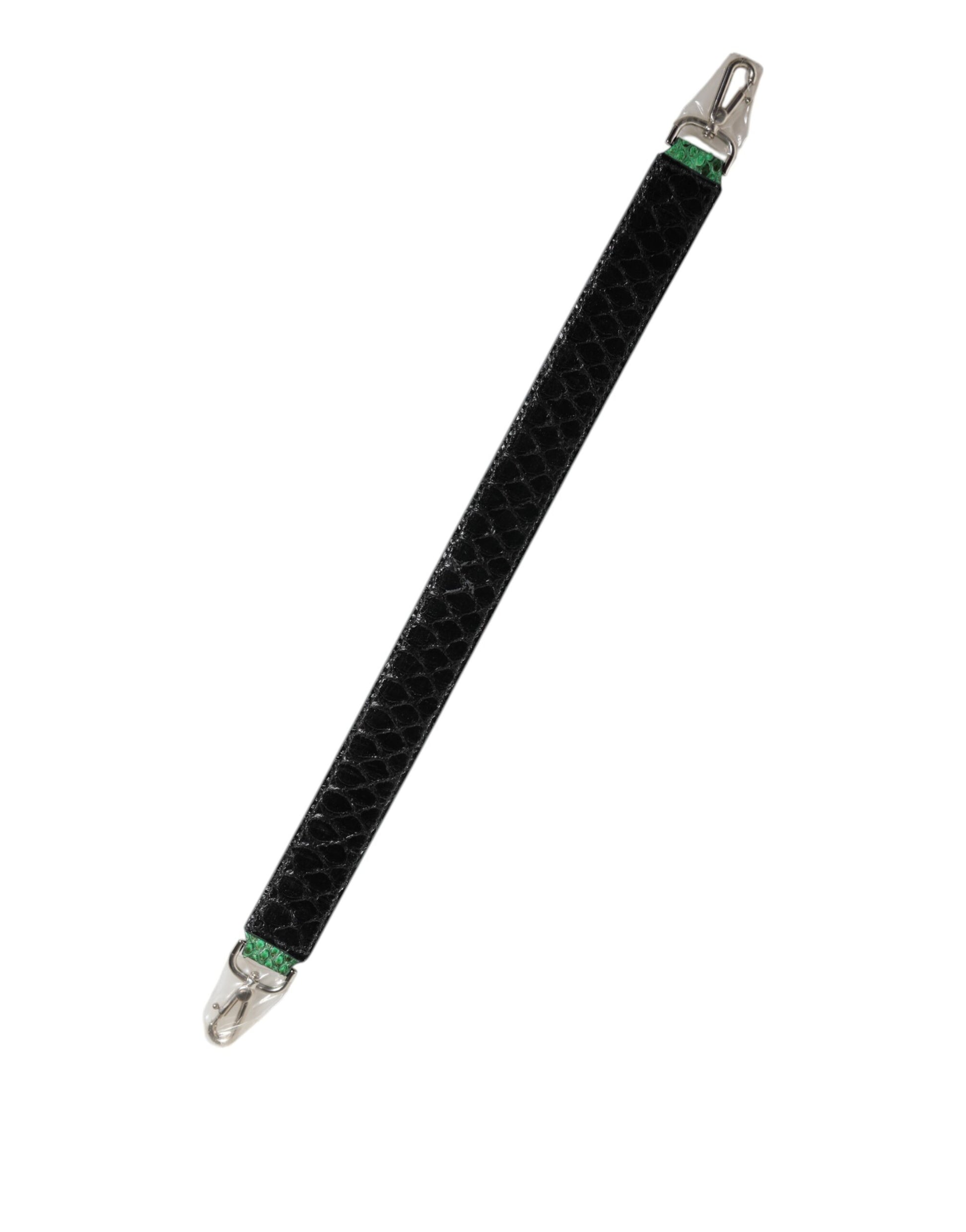Dolce & Gabbana Black Green Exotic Leather Bag Shoulder Strap Curated Luxury Accessories by Orvyn