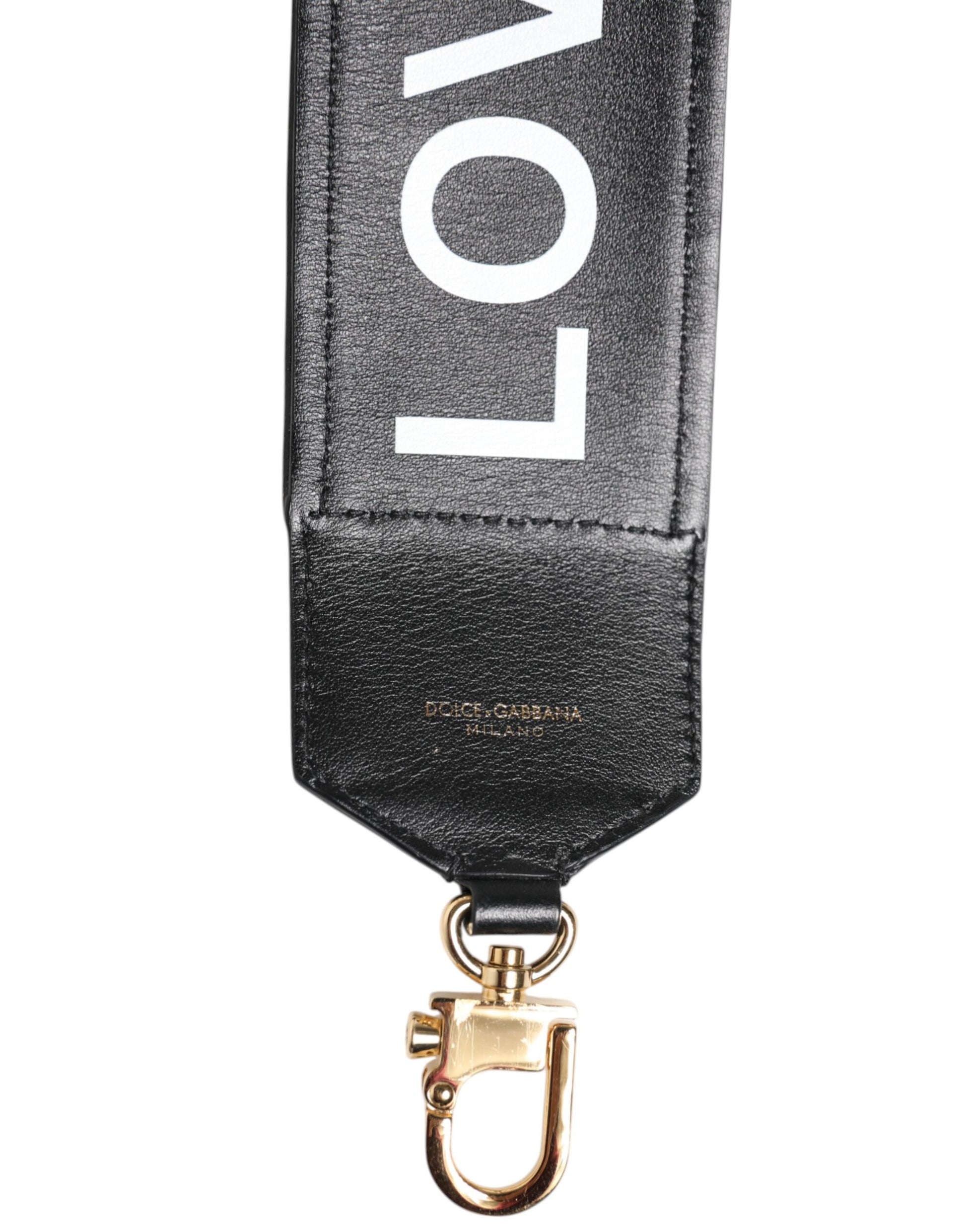 Dolce & Gabbana Black Leopard Print Reversible Bag Shoulder Strap Curated Luxury Accessories by Orvyn
