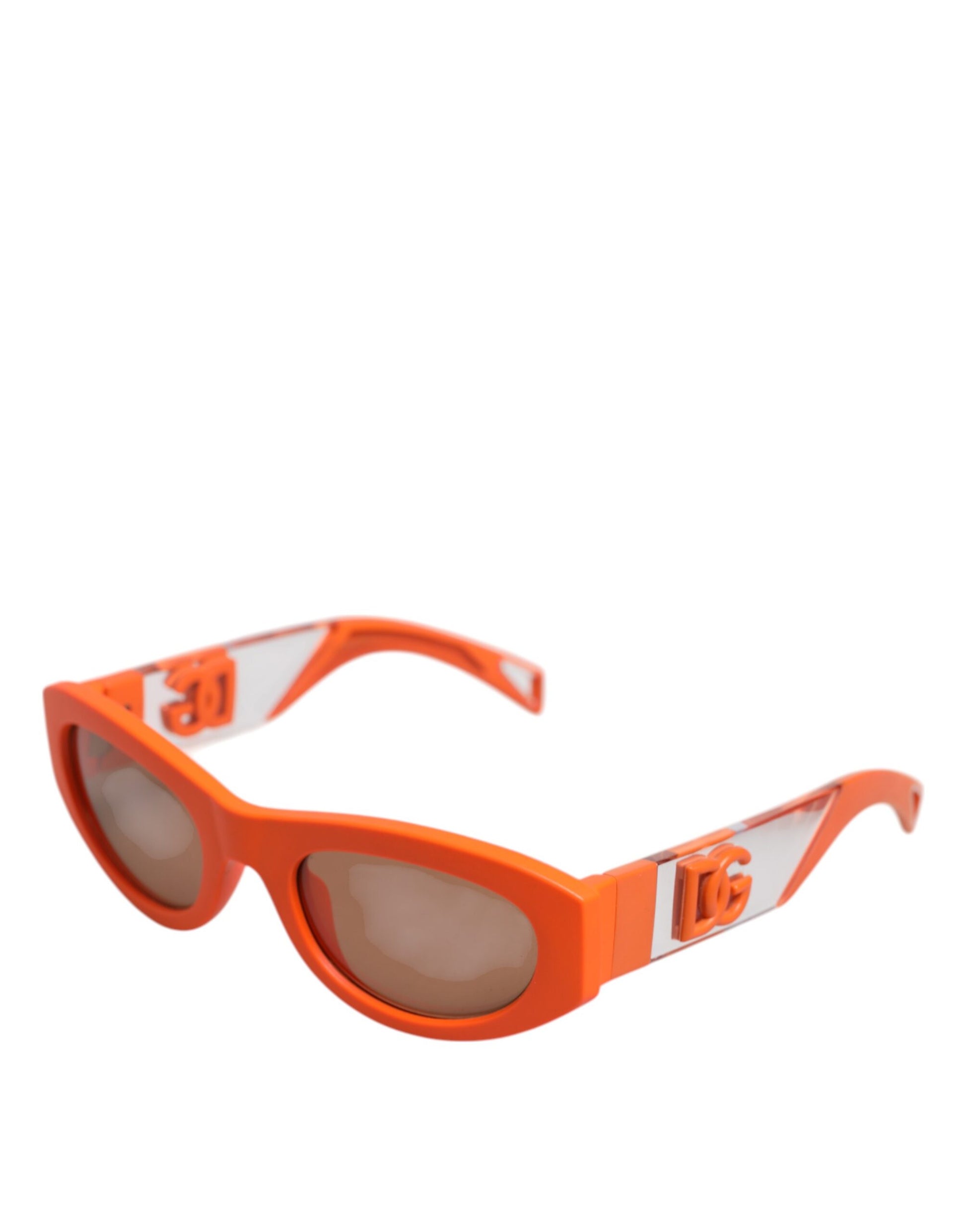 Dolce & Gabbana Orange Reborn To Live Oval Frame Logo Eyewear Sunglasses Curated Luxury Accessories by Orvyn
