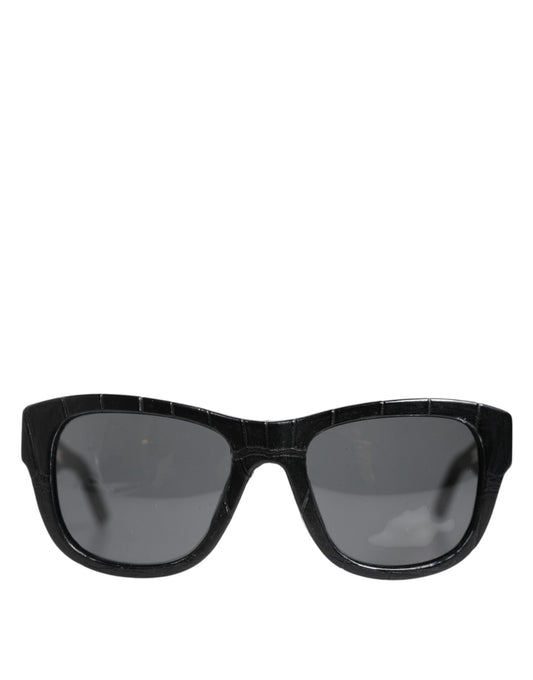 Dolce & Gabbana Black Leather Frame DG4177 Tinted Lens Sunglasses Curated Luxury Accessories by Orvyn
